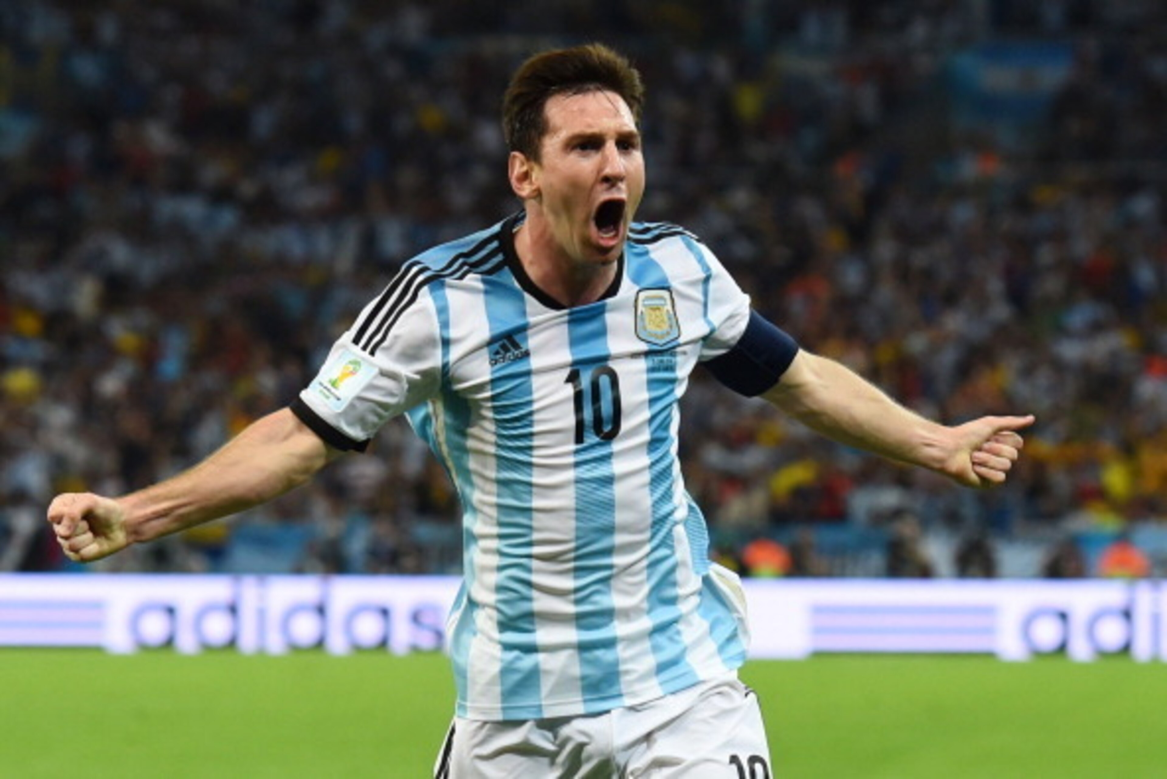 RIO DE JANEIRO, BRAZIL - JUNE 15:  Lionel Messi of Argentina celebrates after scoring his team's second goal during the 2014 FIFA World Cup Brazil Group F match between Argentina and Bosnia-Herzegovina at Maracana on June 15, 2014 in Rio de Janeiro, Brazi