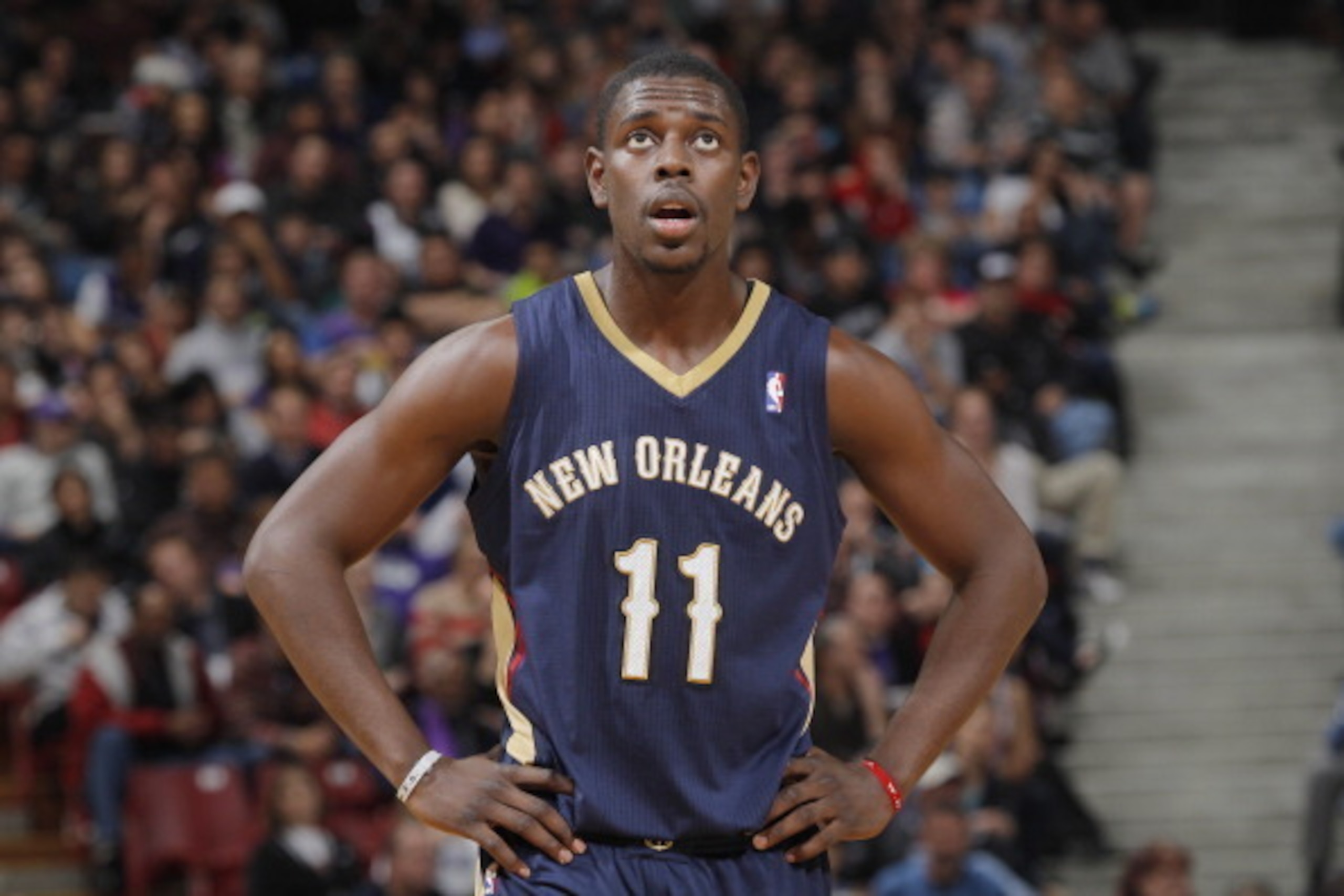 SACRAMENTO, CA - DECEMBER 23: Jrue Holiday #11 of the New Orleans Pelicans in a game against the Sacramento Kings on December 23, 2013 at Sleep Train Arena in Sacramento, California. NOTE TO USER: User expressly acknowledges and agrees that, by downloadin