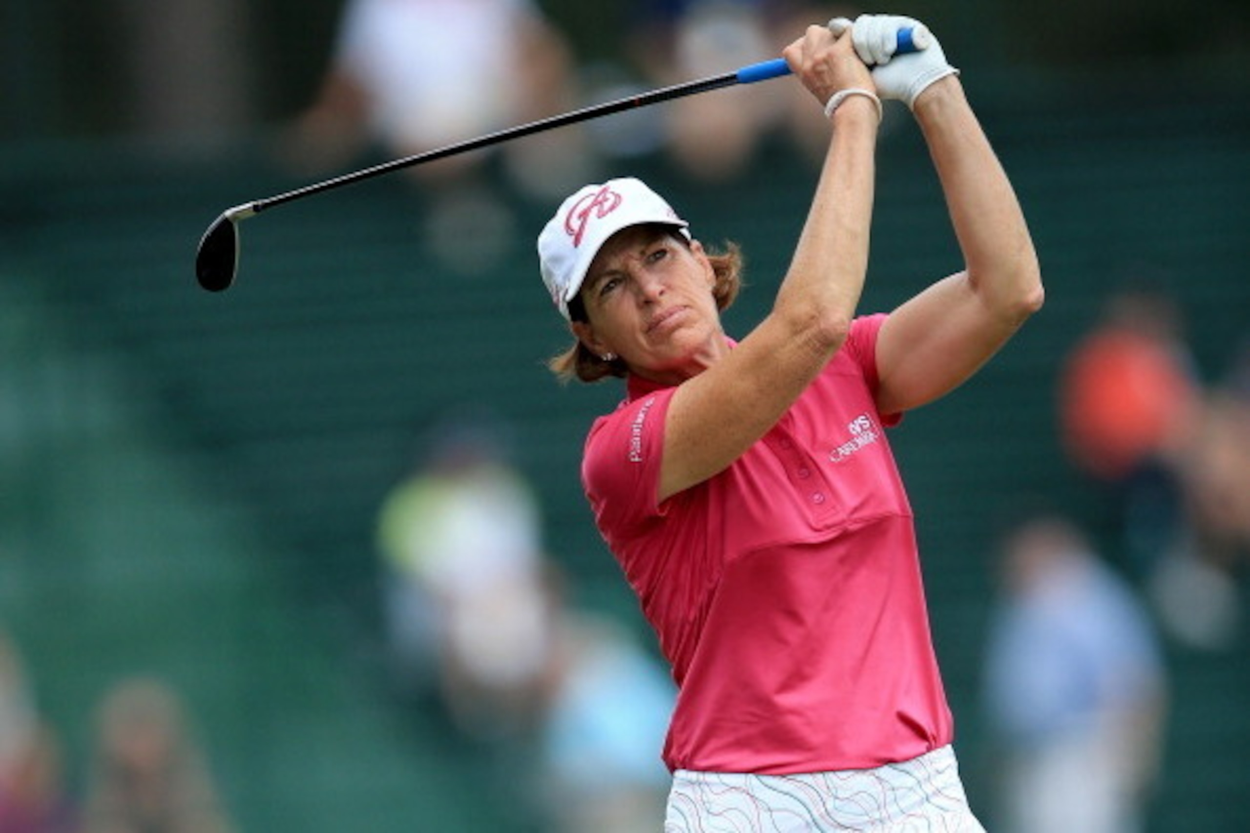 PINEHURST, NC - JUNE 20:  Juli Inkster of the USA plays her tee shot at the par 4, 13th hole during the second round of the 69th U.S. Women's Open at Pinehurst Resort & Country Club, Course No. 2, on June 20, 2014 in Pinehurst, North Carolina.  (Photo by 