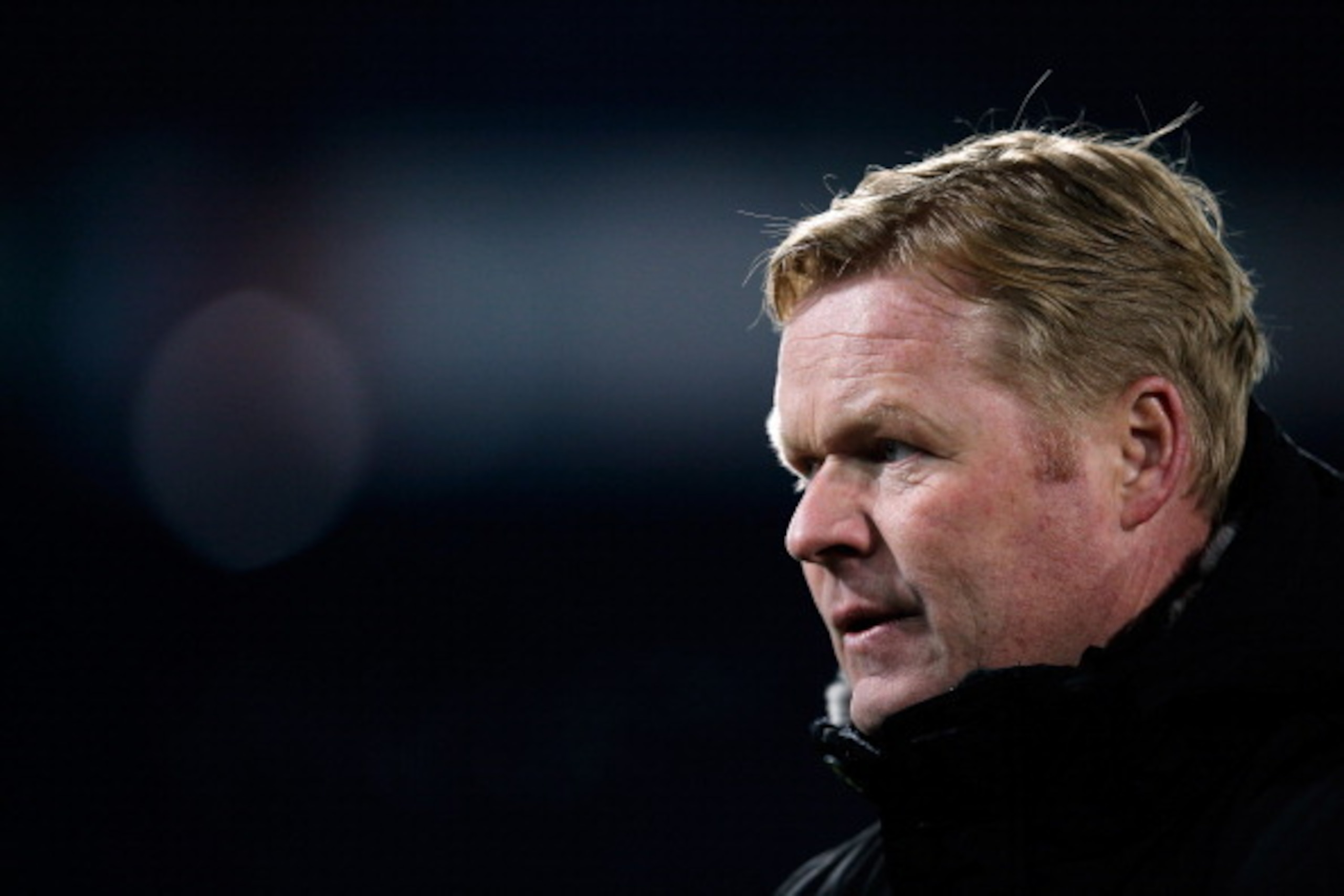 ROTTERDAM, NETHERLANDS - APRIL 05:  Feyenoord Manager, Ronald Koeman thanks the fans after victory in the Eredivisie match between Feyenoord and VVV Venlo at De Kuip on April 5, 2013 in Rotterdam, Netherlands.  (Photo by Dean Mouhtaropoulos/Getty Images)