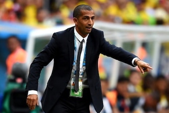BRASILIA, BRAZIL - JUNE 19: Head coach Sabri Lamouchi of the Ivory Coast gestures during the 2014 FIFA World Cup Brazil Group C match between Colombia and Cote D'Ivoire at Estadio Nacional on June 19, 2014 in Brasilia, Brazil.  (Photo by Christopher Lee/G