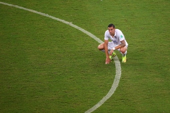 MANAUS, BRAZIL - JUNE 22:  Geoff Cameron of the United States looks on during the 2014 FIFA World Cup Brazil Group G match between the United States and Portugal at Arena Amazonia on June 22, 2014 in Manaus, Brazil.  (Photo by Elsa/Getty Images)