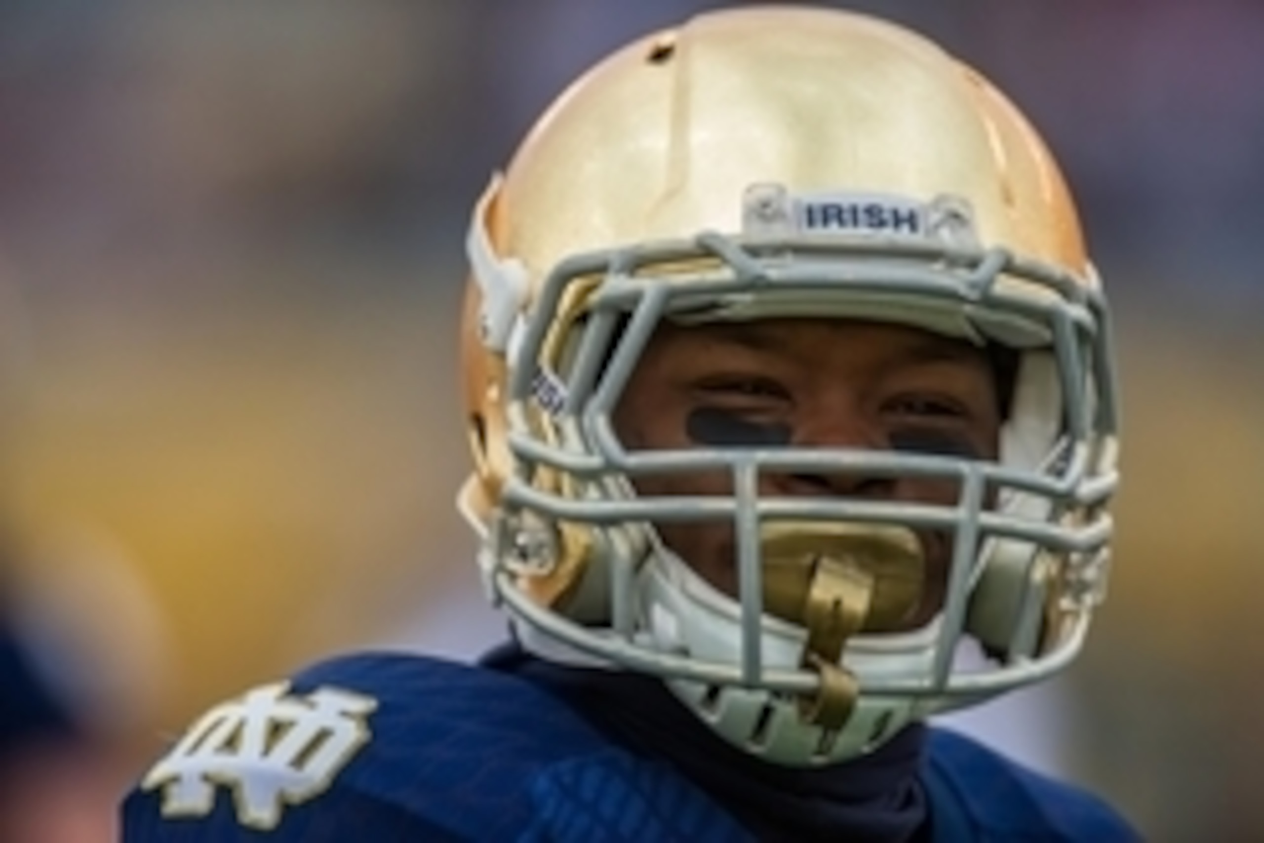 Apr 12, 2014; Notre Dame, IN, USA; Notre Dame Fighting Irish running back Greg Bryant (1) smiles during warmups before the Blue-Gold Game at Notre Dame Stadium. Mandatory Credit: Matt Cashore-USA TODAY Sports