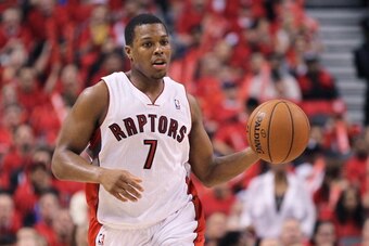 TORONTO, ON - MAY 4:  Kyle Lowry #7 of the Toronto Raptors plays against the Brooklyn Nets in Game Seven of the NBA Eastern Conference Quarterfinals at the Air Canada Centre on May 4, 2014 in Toronto, Ontario, Canada. The Nets defeated the Raptors 104-103