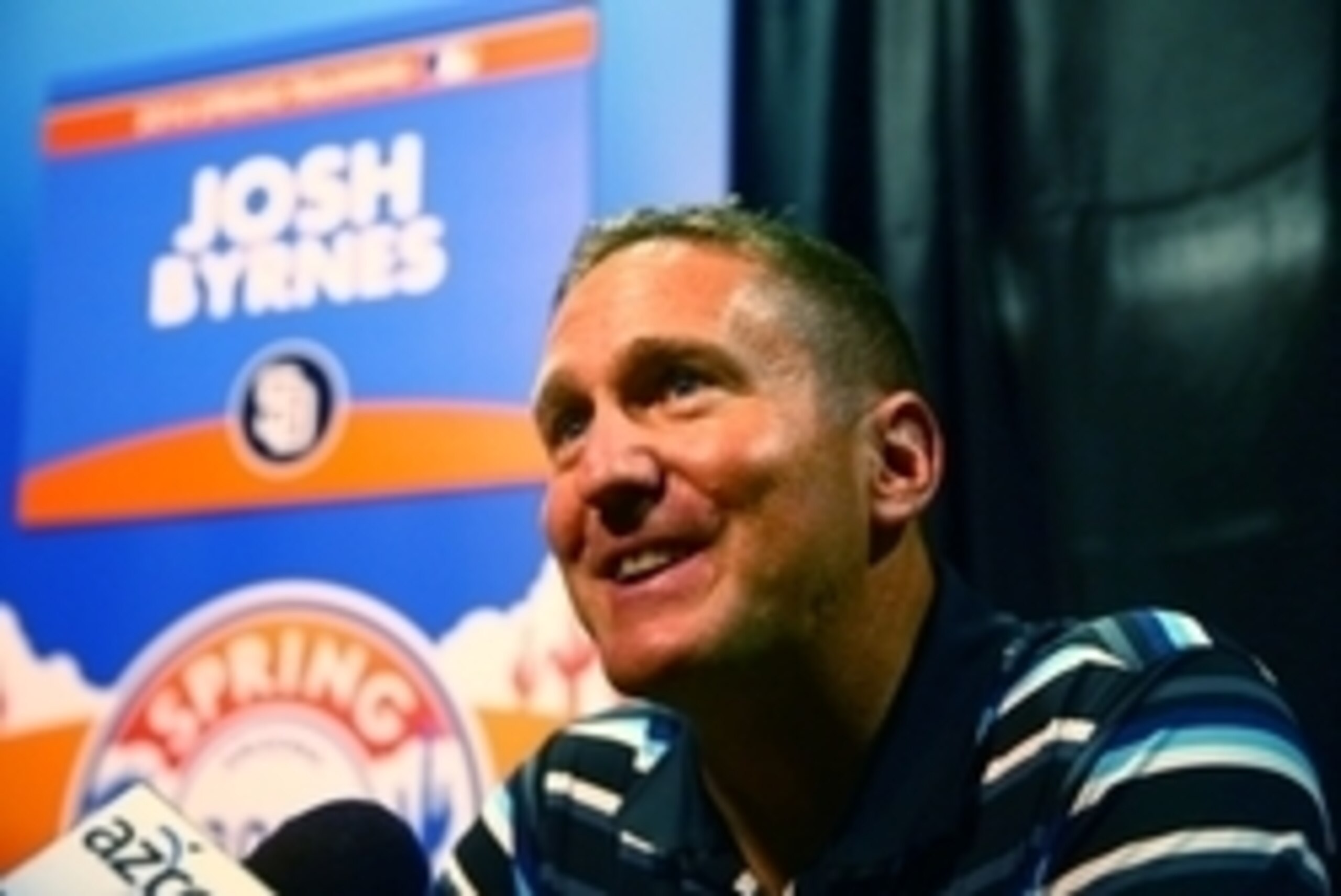 Feb 18, 2014; Phoenix, AZ, USA; San Diego Padres general manager Josh Byrnes speaks to the media during MLB media day at Chase Field. Mandatory Credit: Mark J. Rebilas-USA TODAY Sports