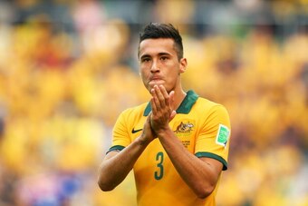 CURITIBA, BRAZIL - JUNE 23:  Jason Davidson of Australia acknowledges the fans after being defeated by Spain 3-0 during the 2014 FIFA World Cup Brazil Group B match between Australia and Spain at Arena da Baixada on June 23, 2014 in Curitiba, Brazil.  (Ph