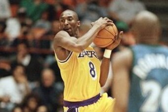 Kobe Bryant averaged 7.6 points in 15.5 minutes per game in his rookie season with the Lakers.