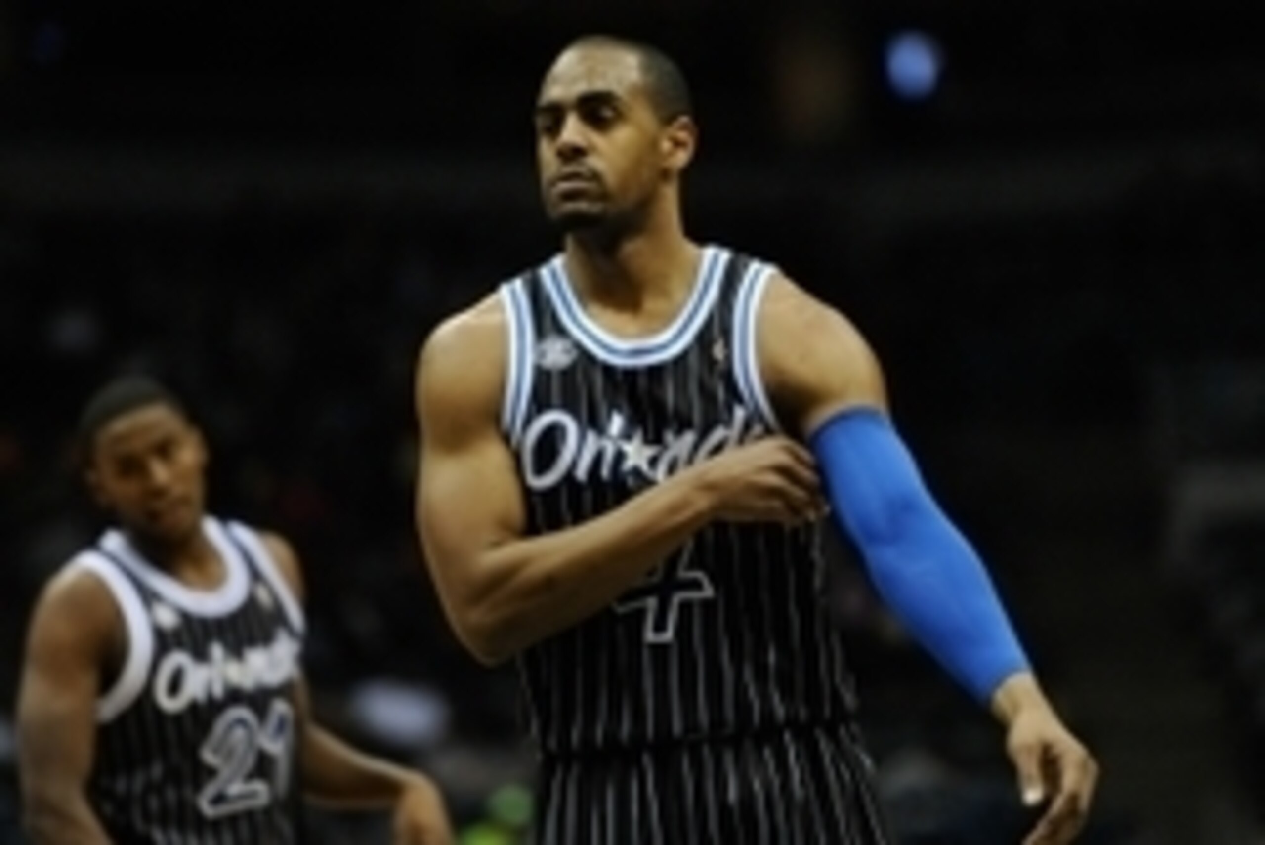 Mar 10, 2014; Milwaukee, WI, USA;  Orlando Magic guard Arron Afflalo (4) during the game against the Milwaukee Bucks at BMO Harris Bradley Center. Mandatory Credit: Benny Sieu-USA TODAY Sports