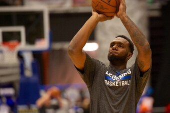 FRISCO, TX - JANUARY 18: P.J. Hairston #21 of the Texas Legends warms up before the game against the Austin Toros on January 18, 2014 at Dr. Pepper Arena in Frisco, Texas. NOTE TO USER: User expressly acknowledges and agrees that, by downloading and or us
