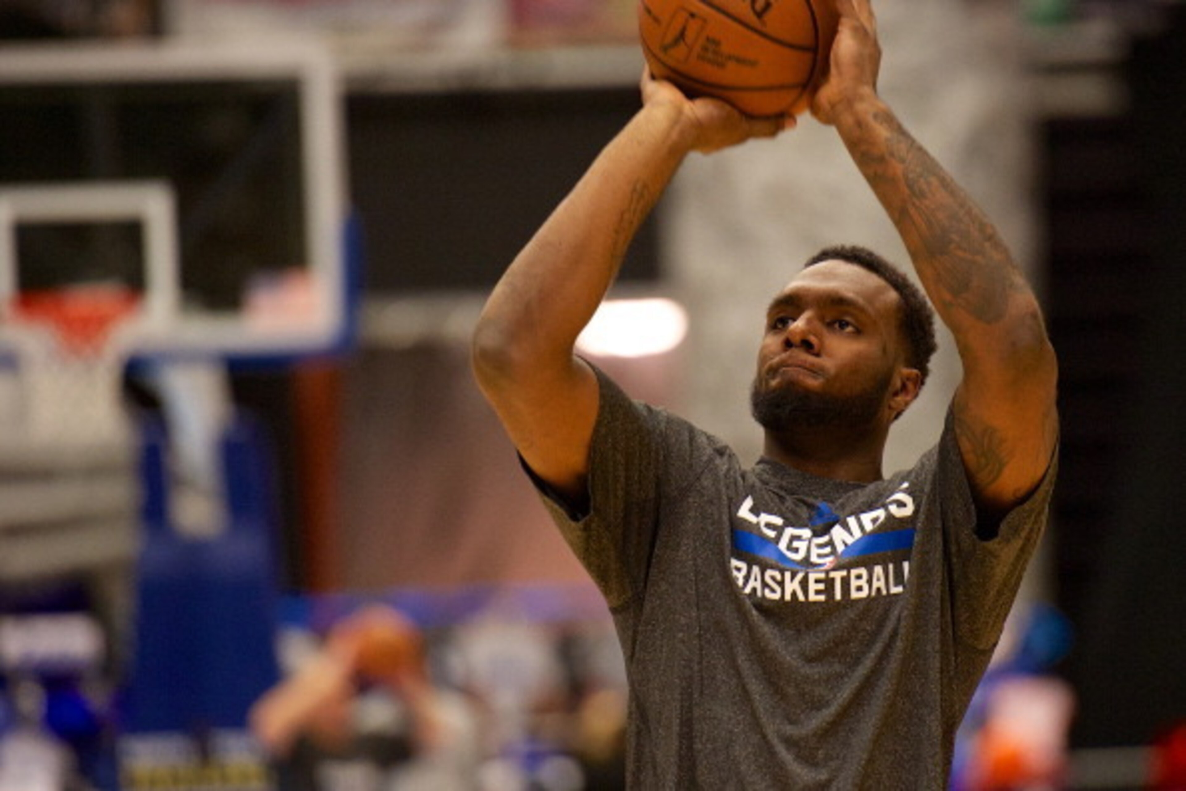 FRISCO, TX - JANUARY 18: P.J. Hairston #21 of the Texas Legends warms up before the game against the Austin Toros on January 18, 2014 at Dr. Pepper Arena in Frisco, Texas. NOTE TO USER: User expressly acknowledges and agrees that, by downloading and or us FRISCO, TX - JANUARY 18: P.J. Hairston #21 of the Texas Legends warms up before the game against the Austin Toros on January 18, 2014 at Dr. Pepper Arena in Frisco, Texas. NOTE TO USER: User expressly acknowledges and agrees that, by downloading and or us