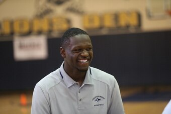 DALLAS, TX - MAY 22:  University of Kentucky power forward and projected lottery draft pick Julius Randle time at home with his mother Caroline, works out at the Michael Johnson Performance Center, revisits his high school Prestonwood Christian Academy, i