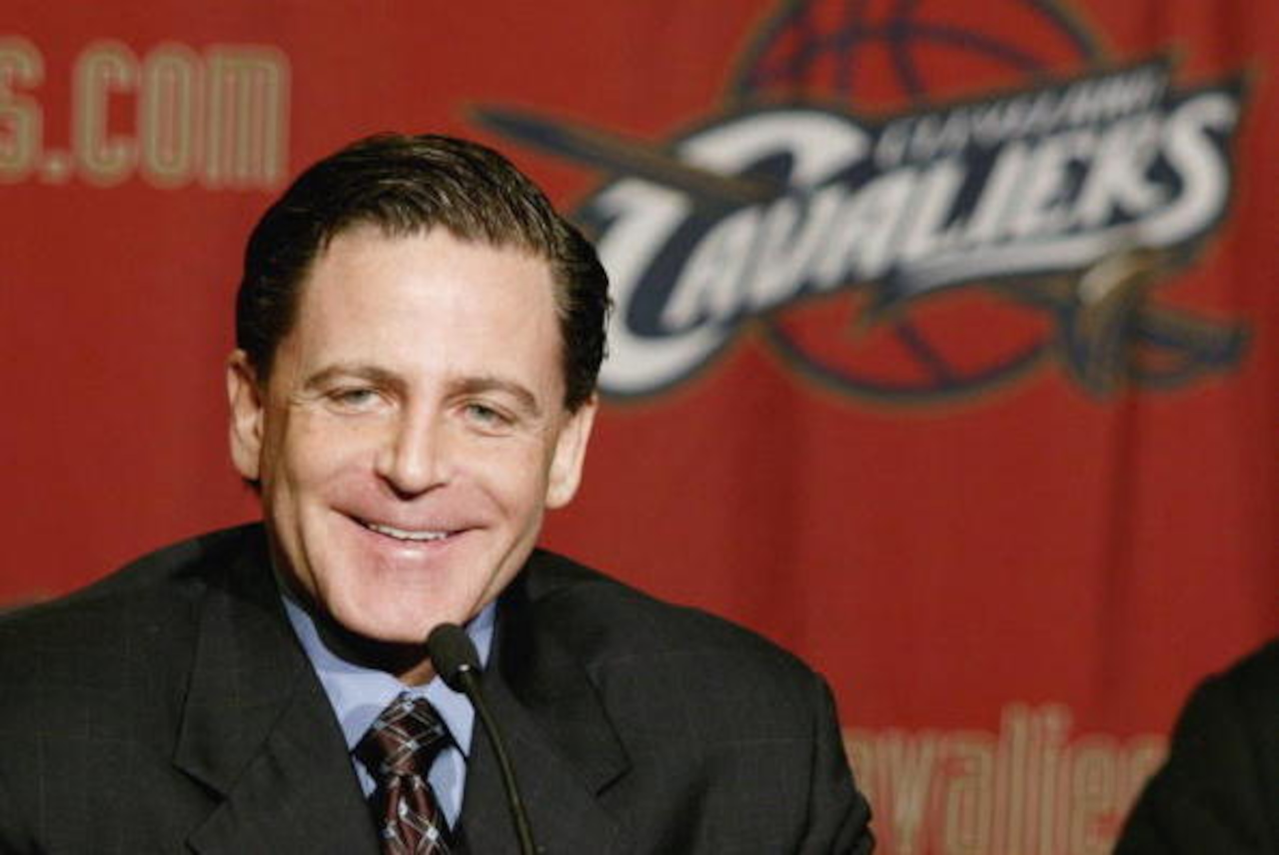 CLEVELAND, OH  - MARCH 1:  Dan Gilbert answers question during a press conference introducing him as the new majority owner March 1, 2005 in Cleveland, Ohio. NOTE TO USER: User expressly acknowledges and agrees that, by downloading and or using this photo