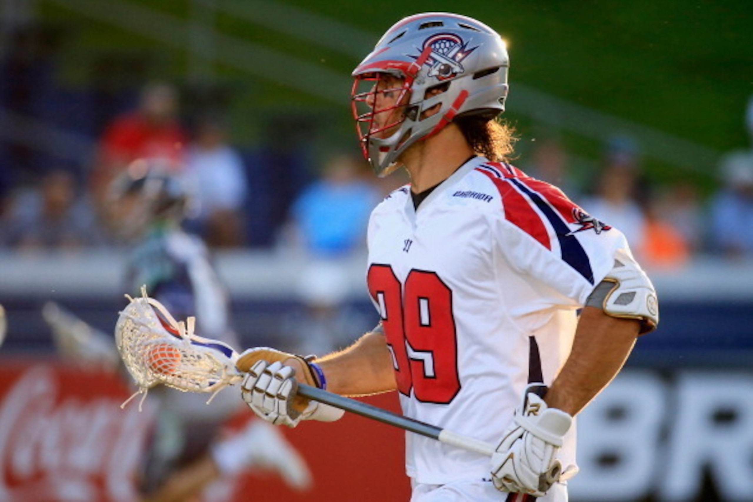 ANNAPOLIS, MD - JUNE 14: Paul Rabil #99 of the Boston Cannons runs with the ball against the  Chesapeake Bayhawks at Navy-Marine Corps Memorial Stadium on June 14, 2014 in Annapolis, Maryland.  (Photo by Rob Carr/Getty Images)