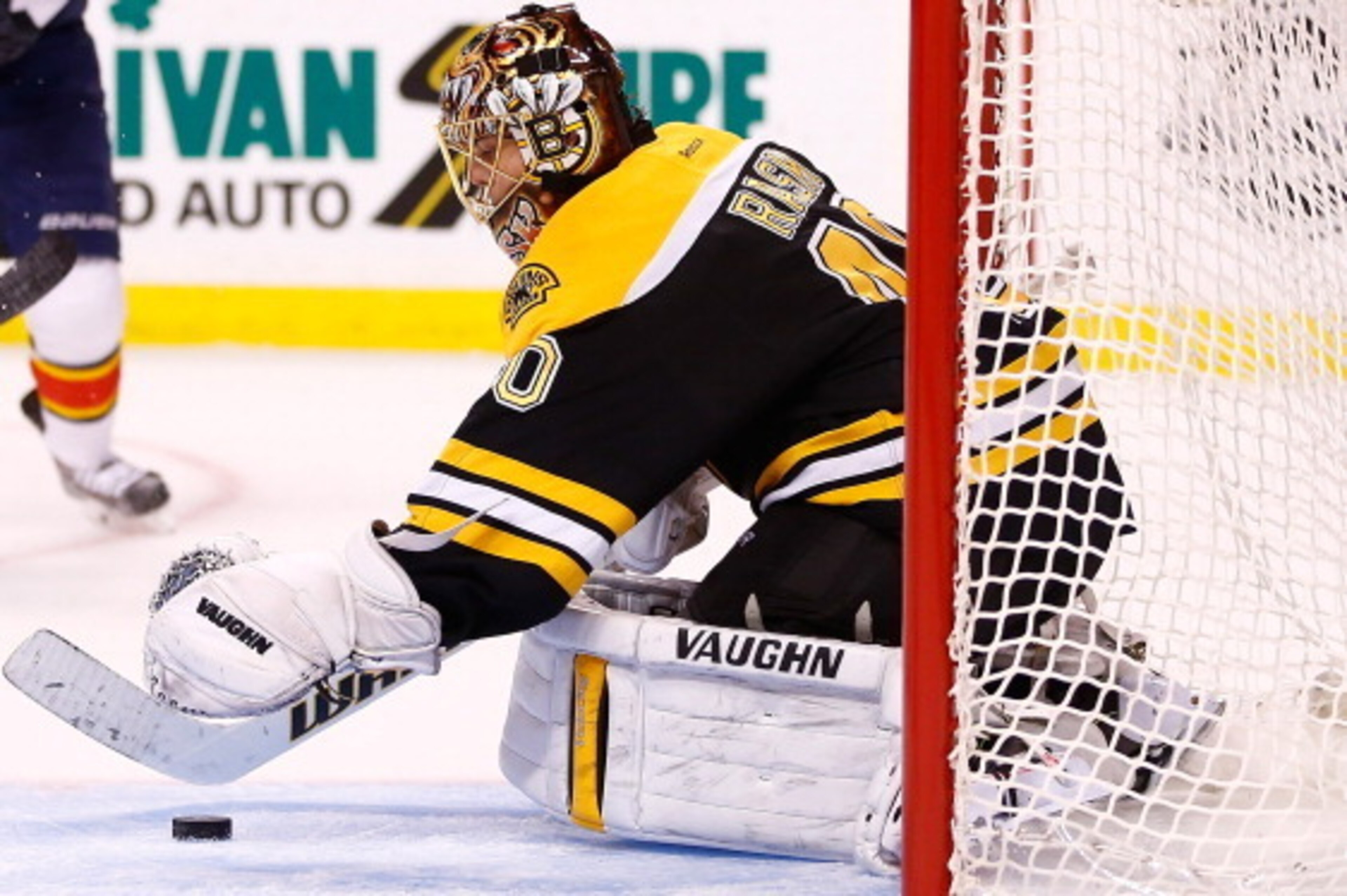 BOSTON, MA - NOVEMBER 07: Tuukka Rask #40 of the Boston Bruins makes a save in front of the net in the second period against the Florida Panthers at TD Garden on November 7, 2013 in Boston, Massachusetts. (Photo by Jared Wickerham/Getty Images) BOSTON, MA - NOVEMBER 07: Tuukka Rask #40 of the Boston Bruins makes a save in front of the net in the second period against the Florida Panthers at TD Garden on November 7, 2013 in Boston, Massachusetts. (Photo by Jared Wickerham/Getty Images)