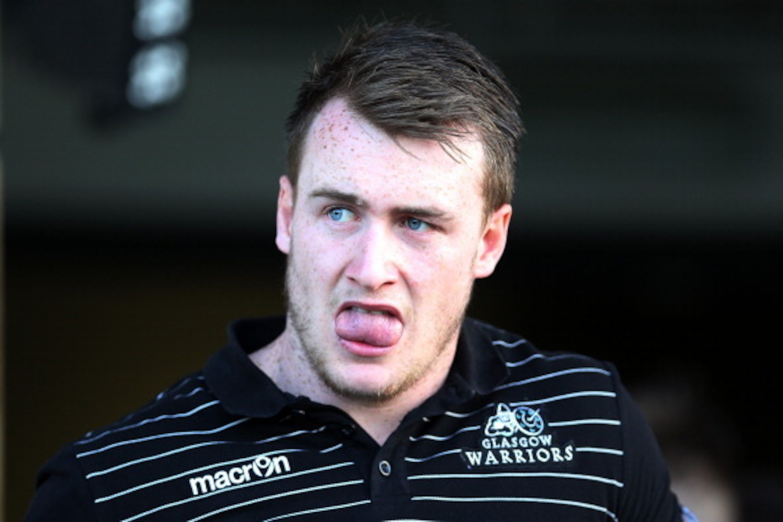 GLASGOW, SCOTLAND - MAY 16:  Stuart Hogg of Glasgow Warriors looks out from the stand after being unexpectedly dropped from the team during The Glasgow Warriors and Munster RaboDirect Pro 12 Semi Final at Scotstoun Stadium on May 16, 2014 in Glasgow, Scot