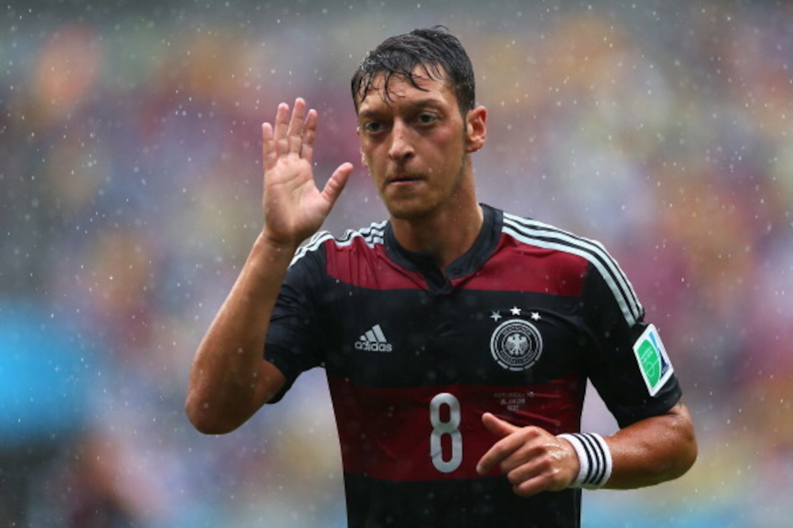 RECIFE, BRAZIL - JUNE 26: Mesut Oezil of Germany looks on during the 2014 FIFA World Cup Brazil group G match between the United States and Germany at Arena Pernambuco on June 26, 2014 in Recife, Brazil.  (Photo by Kevin C. Cox/Getty Images)