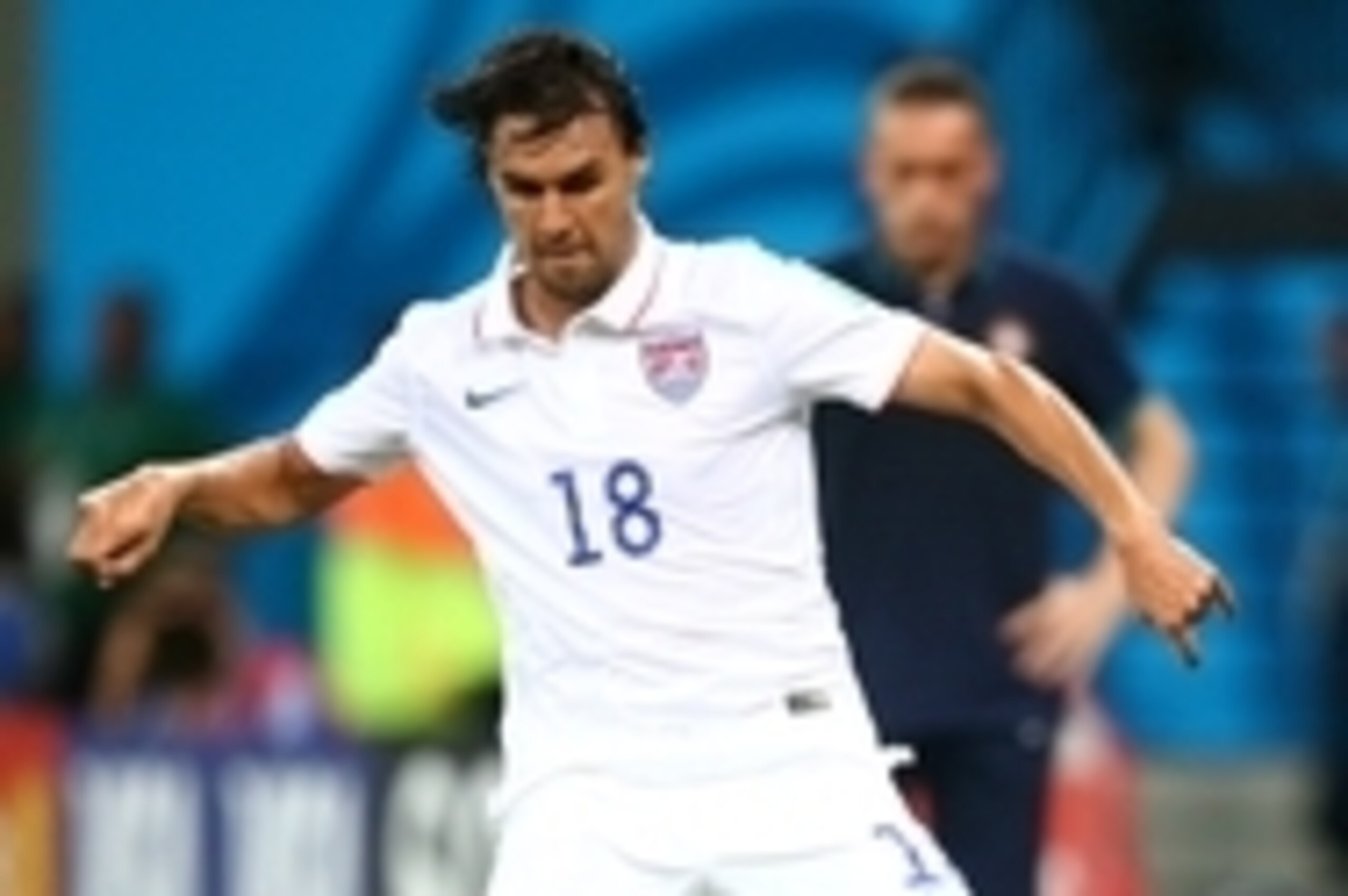 Jun 22, 2014; Manaus, Amazonas, BRAZIL; USA forward Chris Wondolowski moves the ball against Portugal during the 2014 World Cup at Arena Amazonia. The game ended in a 2-2 draw. Mandatory Credit: Mark J. Rebilas-USA TODAY Sports