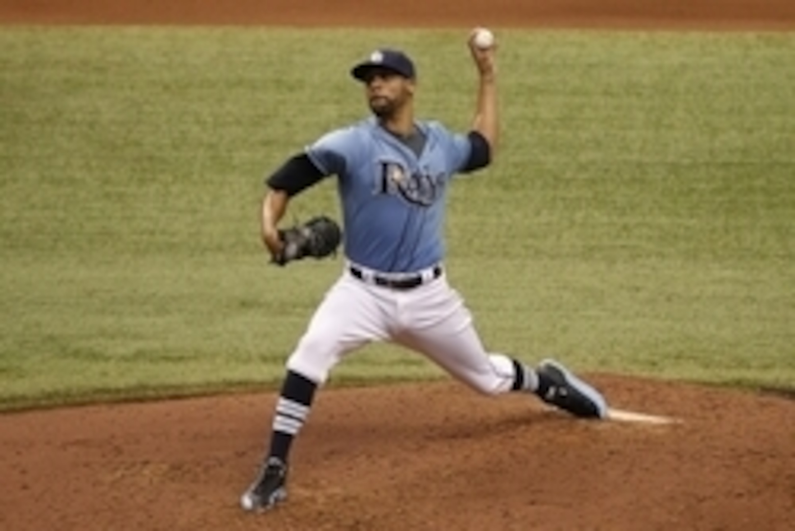 Jun 25, 2014; St. Petersburg, FL, USA; Tampa Bay Rays starting pitcher David Price (14) throws a pitch during the sixth inning against the Pittsburgh Pirates at Tropicana Field. Tampa Bay Rays defeated the Pittsburgh Pirates 5-1. Mandatory Credit: Kim Kle