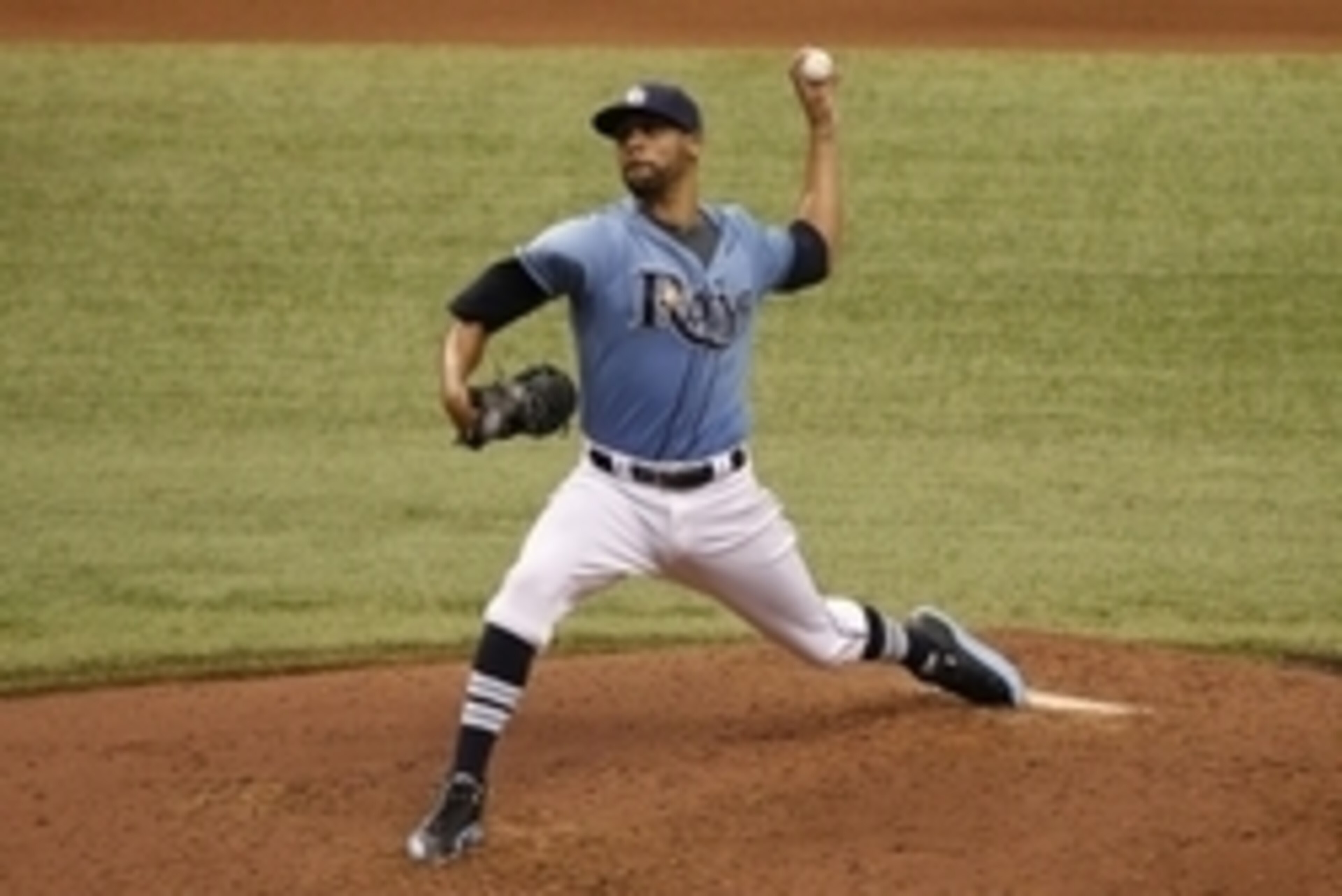Jun 25, 2014; St. Petersburg, FL, USA; Tampa Bay Rays starting pitcher David Price (14) throws a pitch during the sixth inning against the Pittsburgh Pirates at Tropicana Field. Tampa Bay Rays defeated the Pittsburgh Pirates 5-1. Mandatory Credit: Kim Kle