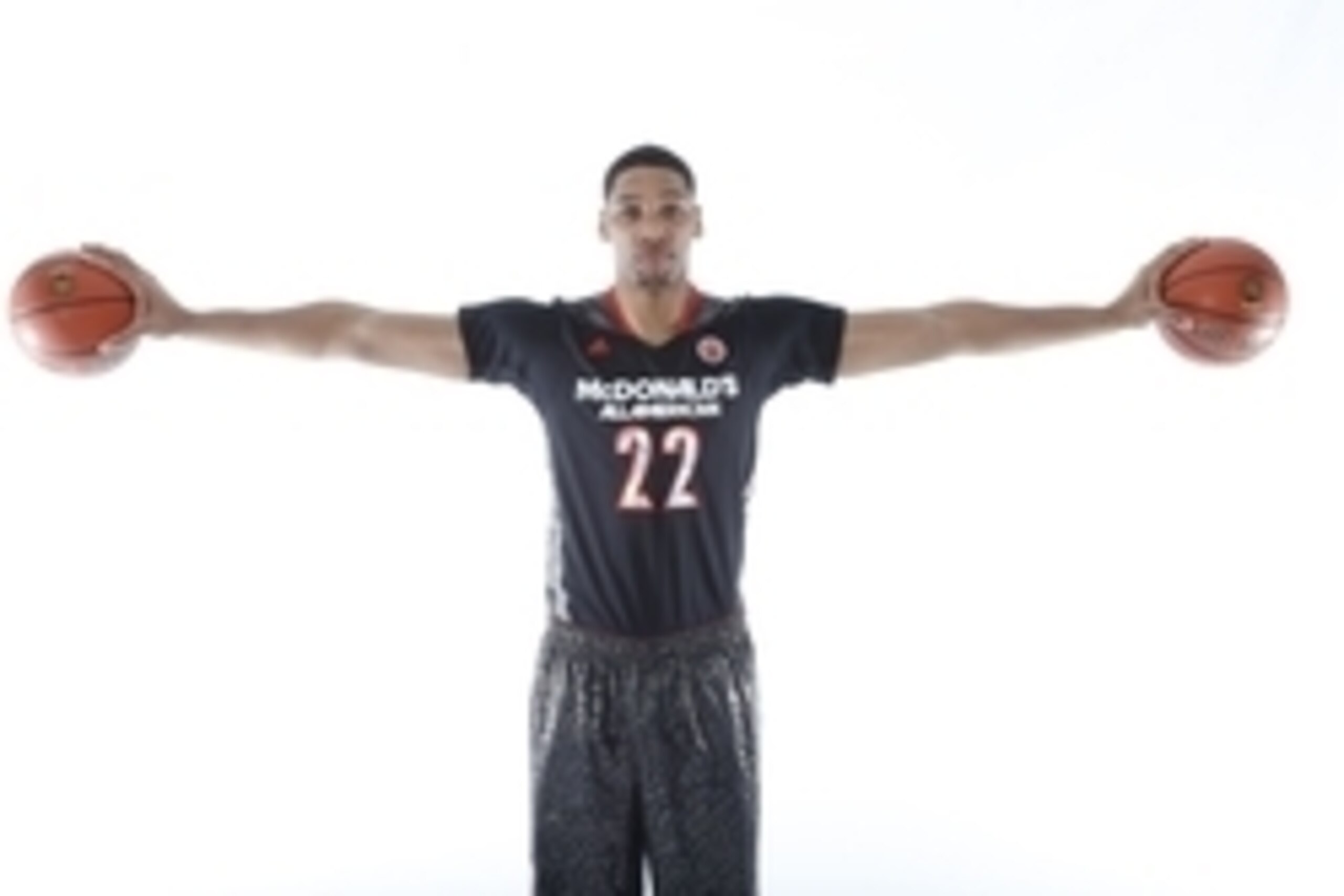 Mar 29, 2014; Chicago, IL, USA; McDonalds High School All American center Jahlil Okafor (22) poses for photos on portrait day at the Marriott Hotel . Mandatory Credit: Brian Spurlock-USA TODAY Sports Mar 29, 2014; Chicago, IL, USA; McDonalds High School All American center Jahlil Okafor (22) poses for photos on portrait day at the Marriott Hotel . Mandatory Credit: Brian Spurlock-USA TODAY Sports