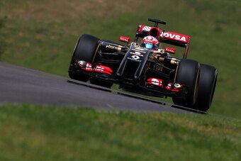 SPIELBERG, AUSTRIA - JUNE 21:  Romain Grosjean of France and Lotus drives during final practice ahead of the Austrian Formula One Grand Prix at Red Bull Ring on June 21, 2014 in Spielberg, Austria.  (Photo by Dom Romney/Getty Images)