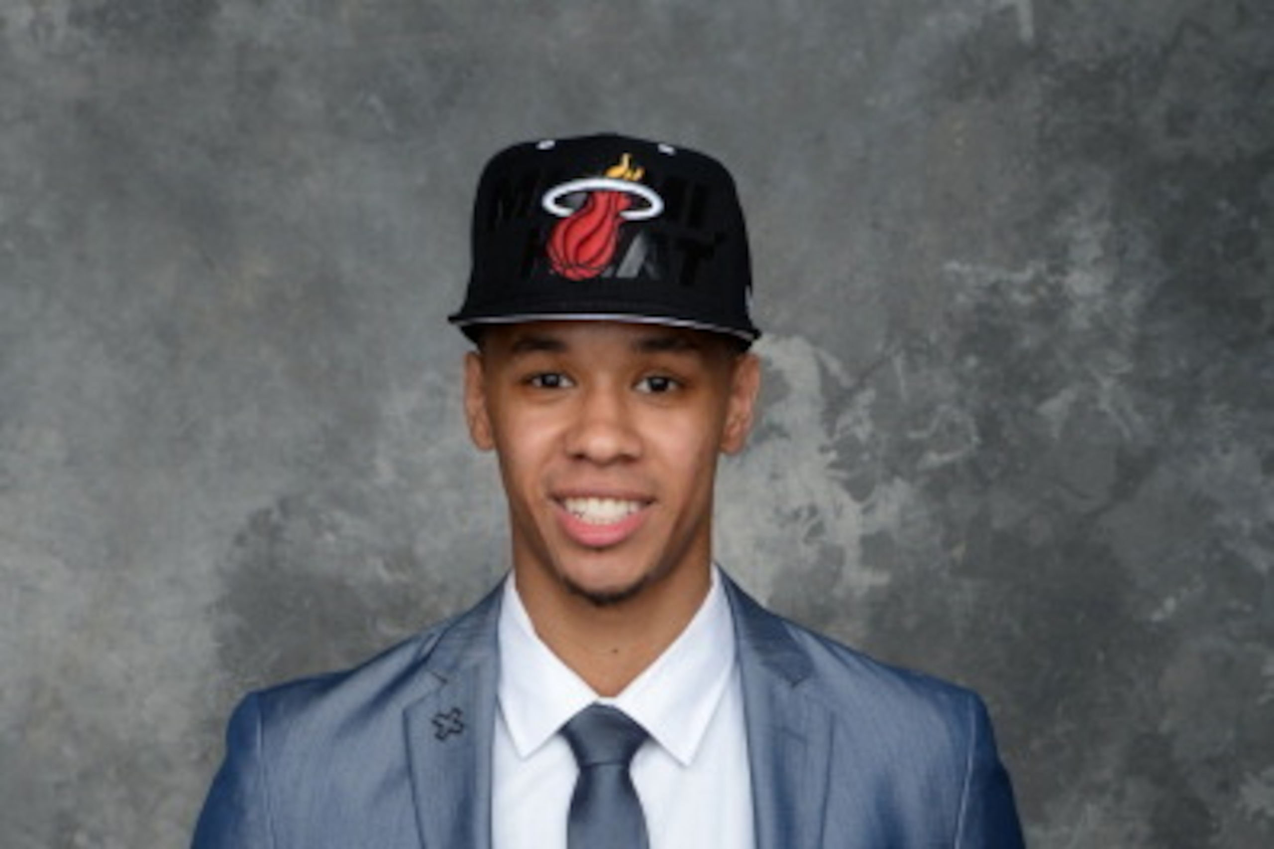 BROOKLYN, NY - JUNE 26:   Shabazz Napier, aquired by the Miami Heat via trade, poses for a portrait during the 2014 NBA Draft at the Barclays Center on June 26, 2014 in the Brooklyn borough of New York City. NOTE TO USER: User expressly acknowledges and a