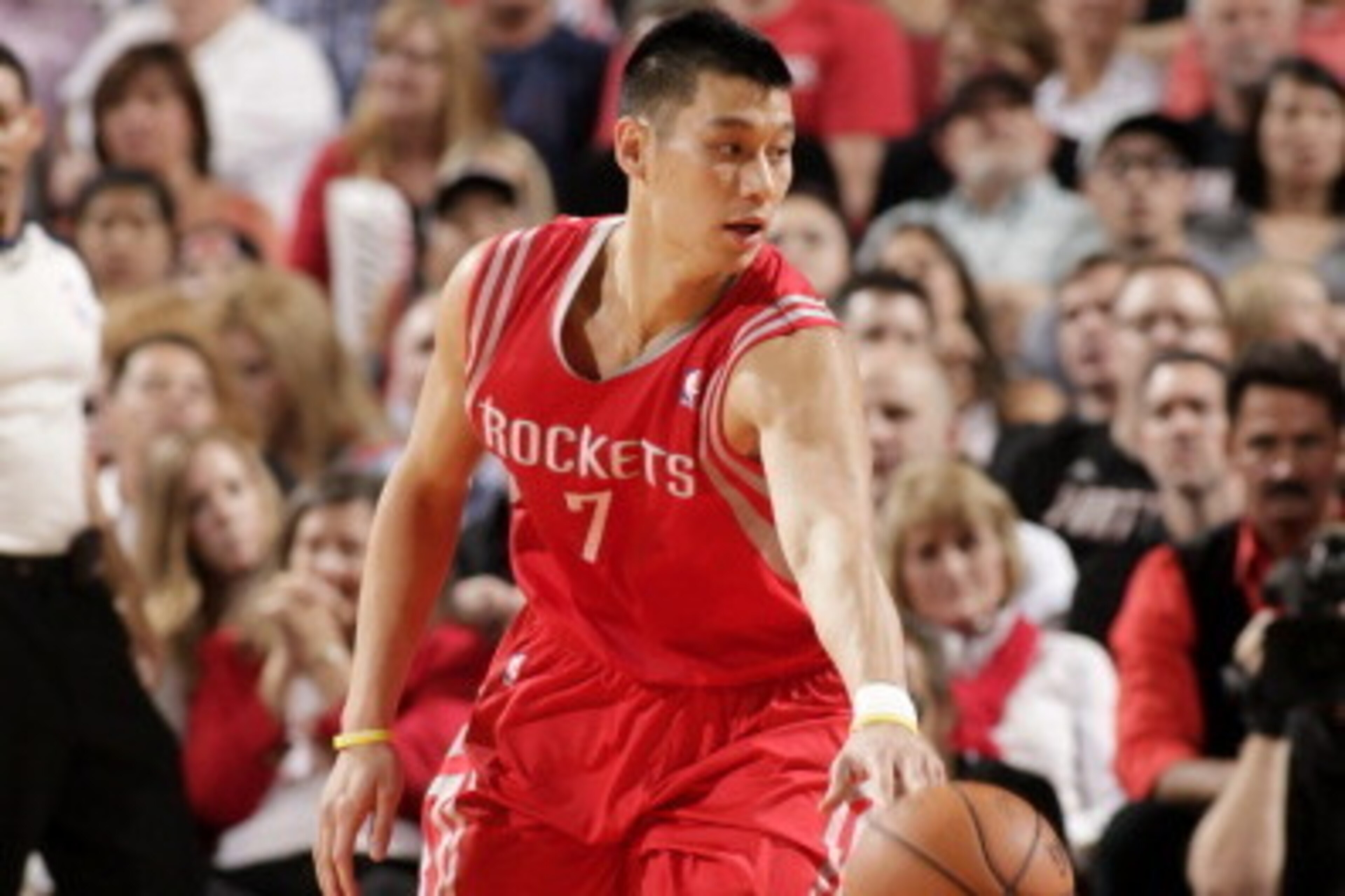 PORTLAND, OR - MAY 2: Jeremy Lin #7 of the Houston Rockets drives against the Portland Trail Blazers in Game Six of the Western Conference Quarterfinals during the 2014 NBA Playoffs on May 2, 2014 at the Moda Center in Portland, Oregon. NOTE TO USER: User