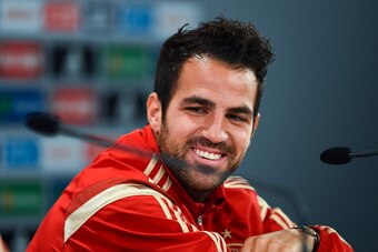 CURITIBA, BRAZIL - JUNE 15:  Cesc Fabregas of Spain faces the media during a Spain press conference at Centro de Entrenamiento do Caju on June 15, 2014 in Curitiba, Brazil.  (Photo by David Ramos/Getty Images)