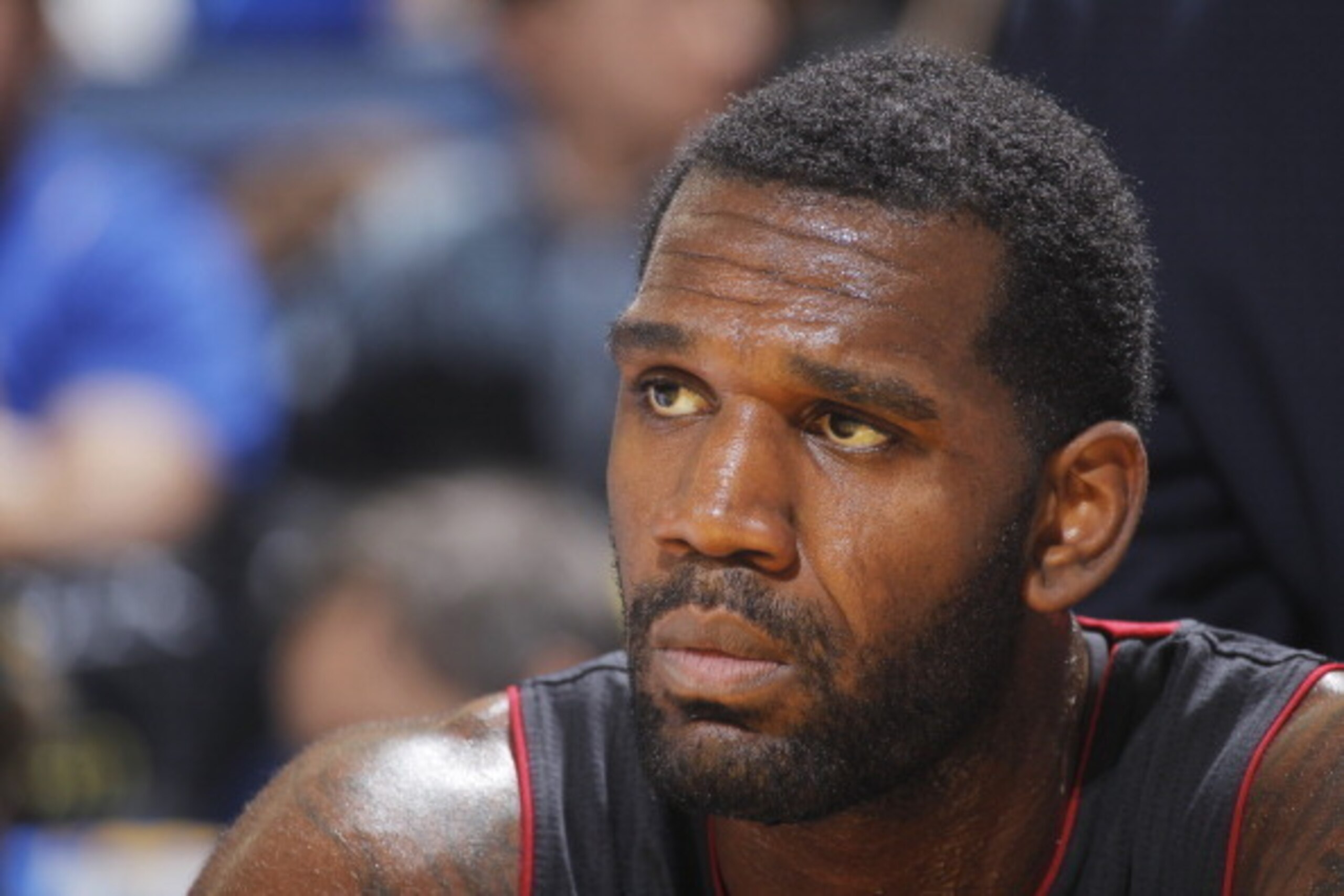 OAKLAND, CA - FEBRUARY 12: Greg Oden #20 of the Miami Heat during a game against the Golden State Warriors on February 12, 2014 at Oracle Arena in Oakland, California. NOTE TO USER: User expressly acknowledges and agrees that, by downloading and or using 