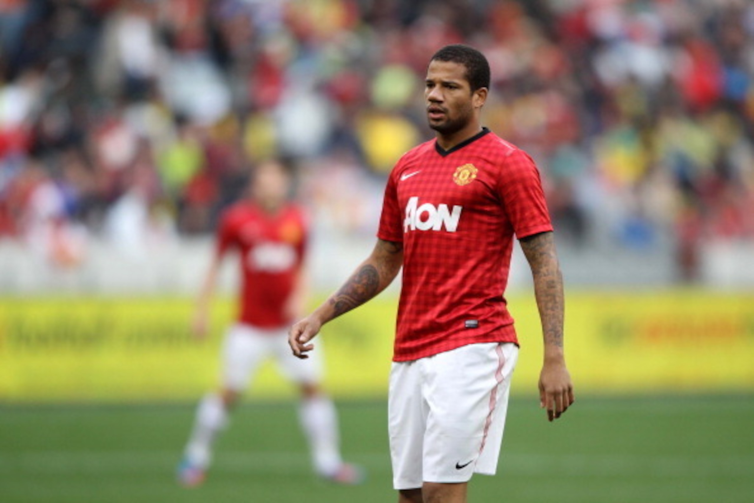 CAPE TOWN, SOUTH AFRICA - JULY 21: Bebe of Manchester United during the MTN Football Invitational match between Ajax Cape Town and Manchester United at Cape Town Stadium on July 21, 2012 in Cape Town, South Africa.  (Photo by Luke Walker/Gallo Images/Gett