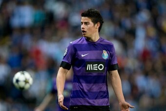 MALAGA, SPAIN - MARCH 13:  James Rodriguez of FC Porto reacts during the UEFA Champions League Round of 16 second leg match between Malaga CF and FC Porto at La Rosaleda Stadium on March 13, 2013 in Malaga, Spain.  (Photo by Jasper Juinen/Getty Images)