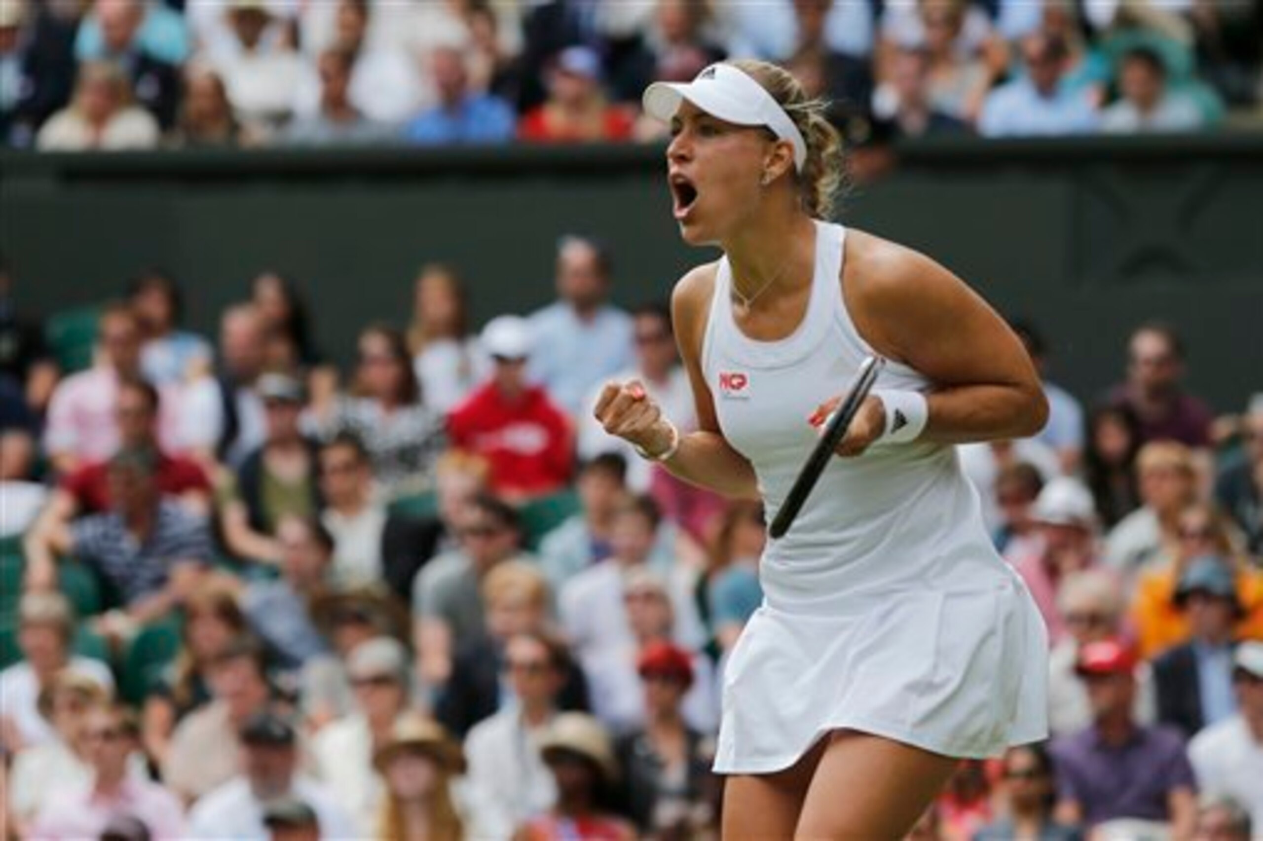 Kerber celebrates.