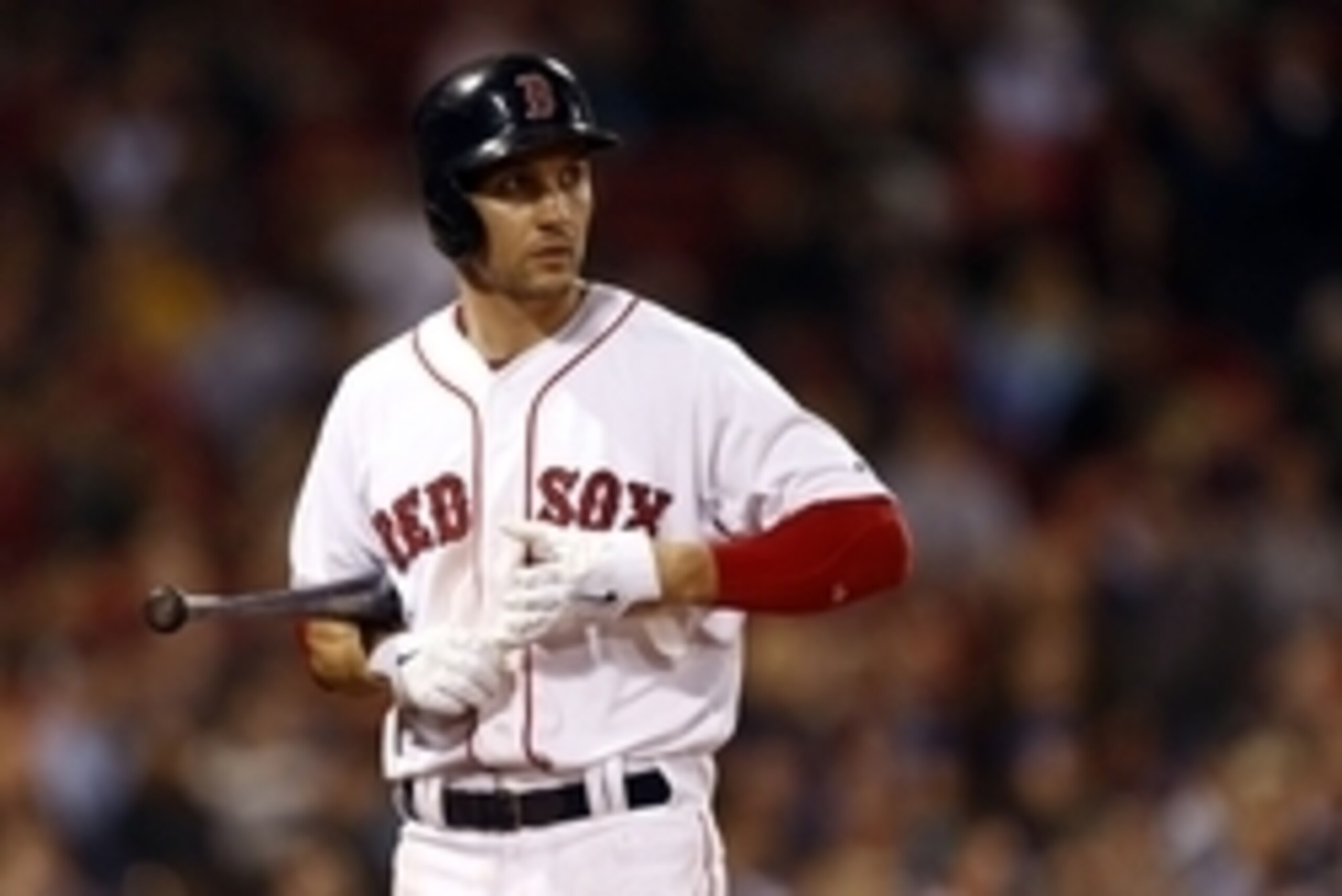 May 21, 2014; Boston, MA, USA; Boston Red Sox center fielder Grady Sizemore (38) reacts after striking out against the Toronto Blue Jays during the eighth inning at Fenway Park. Mandatory Credit: Mark L. Baer-USA TODAY Sports