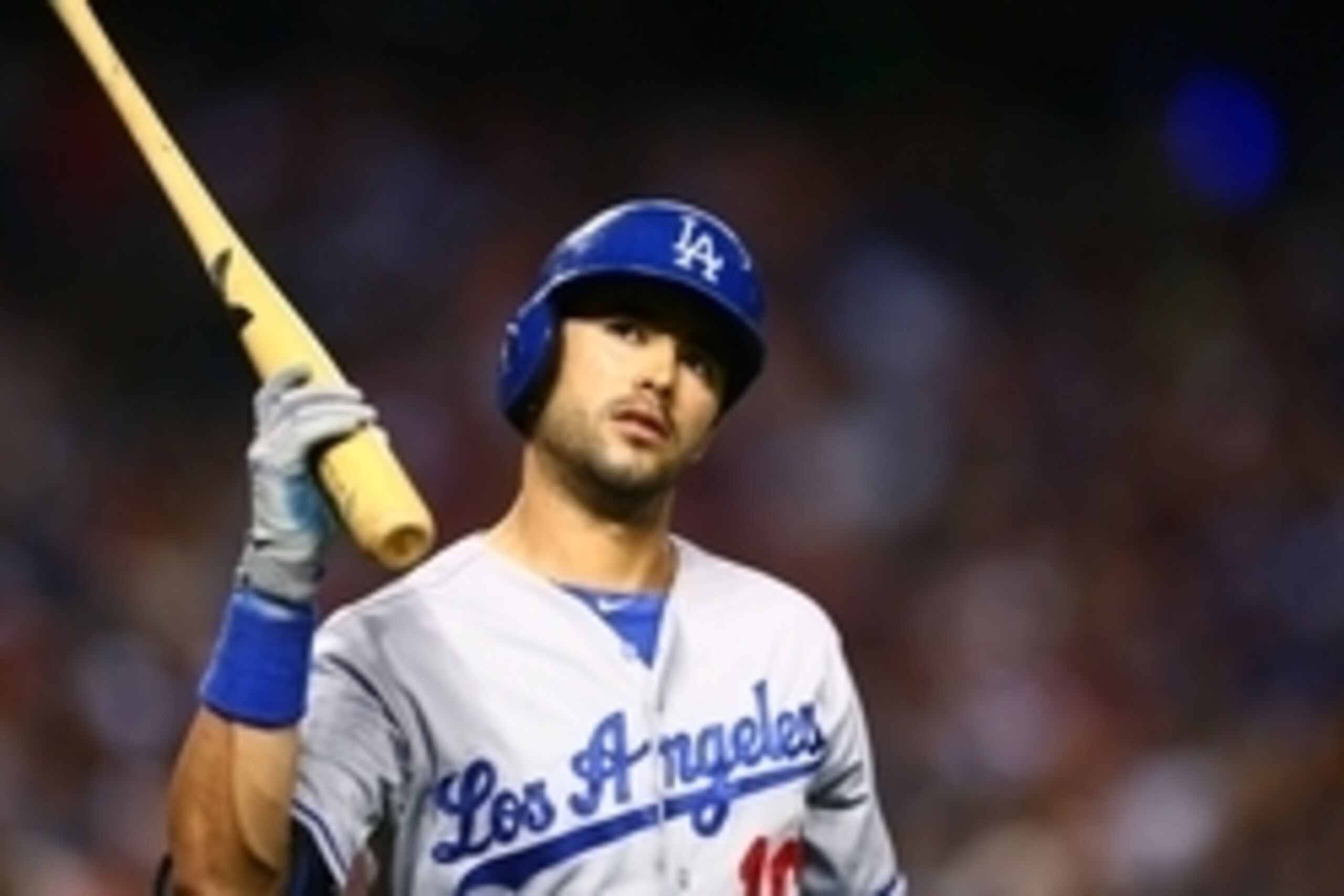 Apr 11, 2014; Phoenix, AZ, USA; Los Angeles Dodgers outfielder Andre Ethier against the Arizona Diamondbacks at Chase Field. Mandatory Credit: Mark J. Rebilas-USA TODAY Sports