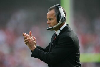 SAN FRANCISCO - NOVEMBER 19:  Head coach Mike Nolan of the San Francisco 49ers looks on against the Seattle Seahawks at Monster Park on November 19, 2006 in San Francisco, California. The Niners defeated the Seahawks 20-14. (Photo by Jed Jacobsohn/Getty I