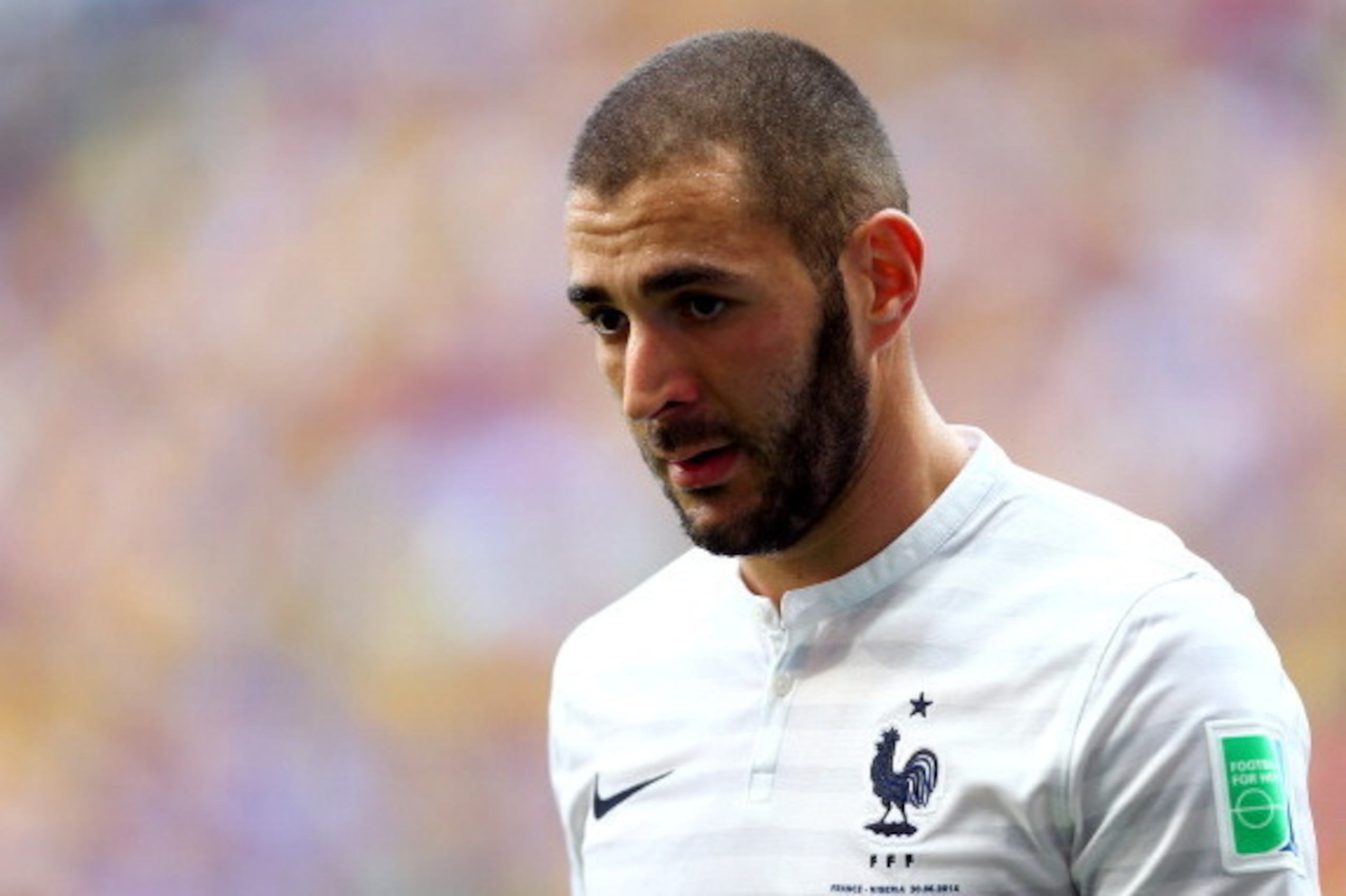 BRASILIA, BRAZIL - JUNE 30: Karim Benzema of France looks on during the 2014 FIFA World Cup Brazil Round of 16 match between France and Nigeria at Estadio Nacional on June 30, 2014 in Brasilia, Brazil. (Photo by Jeff Gross/Getty Images) BRASILIA, BRAZIL - JUNE 30: Karim Benzema of France looks on during the 2014 FIFA World Cup Brazil Round of 16 match between France and Nigeria at Estadio Nacional on June 30, 2014 in Brasilia, Brazil. (Photo by Jeff Gross/Getty Images)