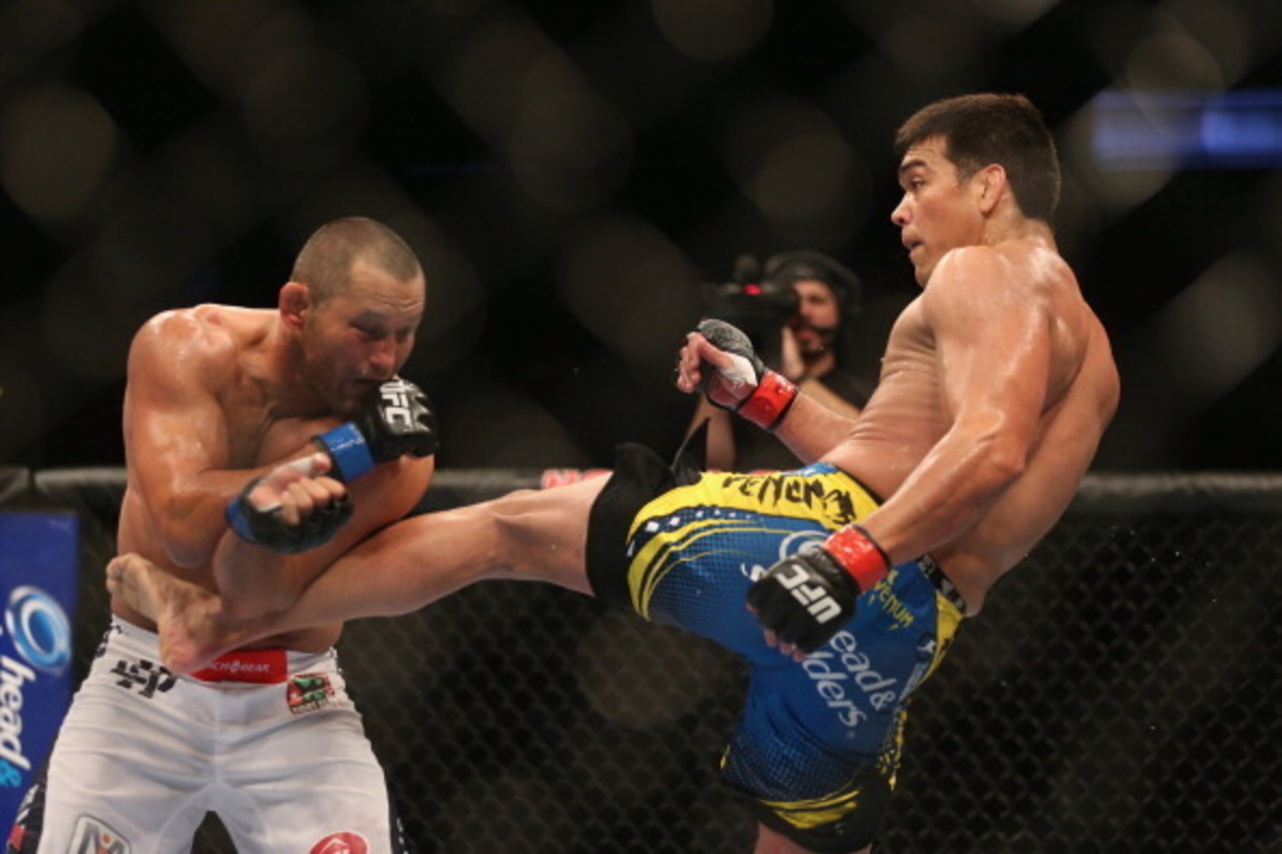 ANAHEIM, CA - FEBRUARY 23:  Lyoto Machida kicks Dan Henderson in their light heavyweight bout during UFC 157 at Honda Center on February 23, 2013 in Anaheim, California.  (Photo by Jeff Gross/Getty Images)