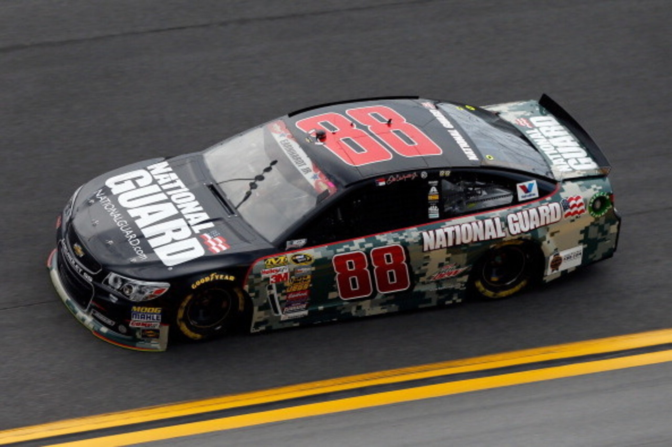 DAYTONA BEACH, FL - JULY 03:  Dale Earnhardt Jr., driver of the #88 National Guard Chevrolet, practices for the NASCAR Sprint Cup Series Coke Zero 400 at Daytona International Speedway on July 3, 2014 in Daytona Beach, Florida.  (Photo by Scott Halleran/G