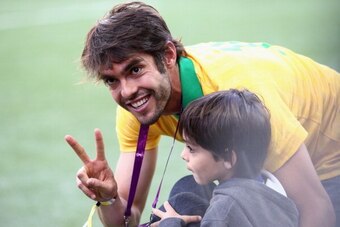 SAO PAULO, BRAZIL - JUNE 12: Former Brazil player Kaka looks on before the 2014 FIFA World Cup Brazil Group A match between Brazil and Croatia at Arena de Sao Paulo on June 12, 2014 in Sao Paulo, Brazil.  (Photo by Adam Pretty/Getty Images)