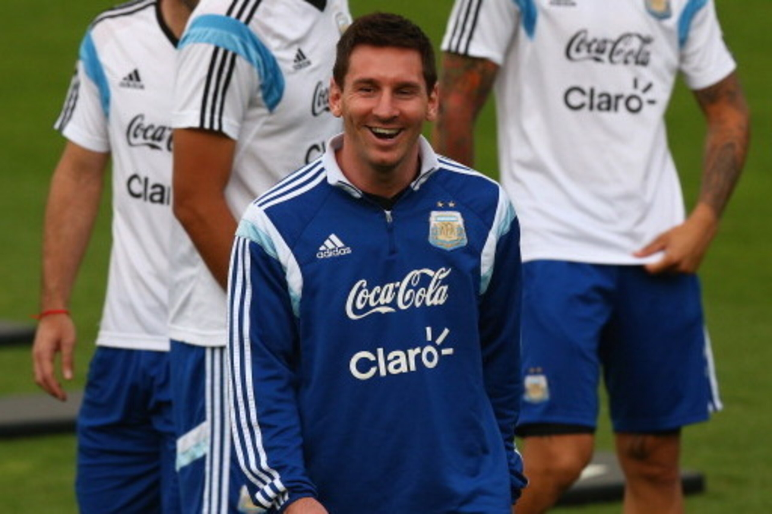 VESPASIANO, BRAZIL - JULY 02:  Lionel Messi of Argentina during a training session on July 2, 2014 in Vespasiano, Brazil.  (Photo by Ronald Martinez/Getty Images)