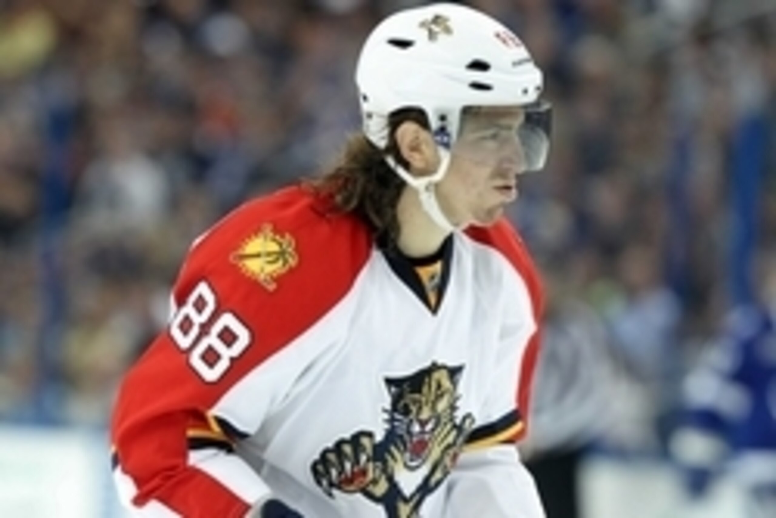 January 29, 2013; Tampa FL, USA; Florida Panthers right wing Peter Mueller (88) against the Tampa Bay Lightning during the second period at Tampa Times Forum. Mandatory Credit: Kim Klement-USA TODAY Sports