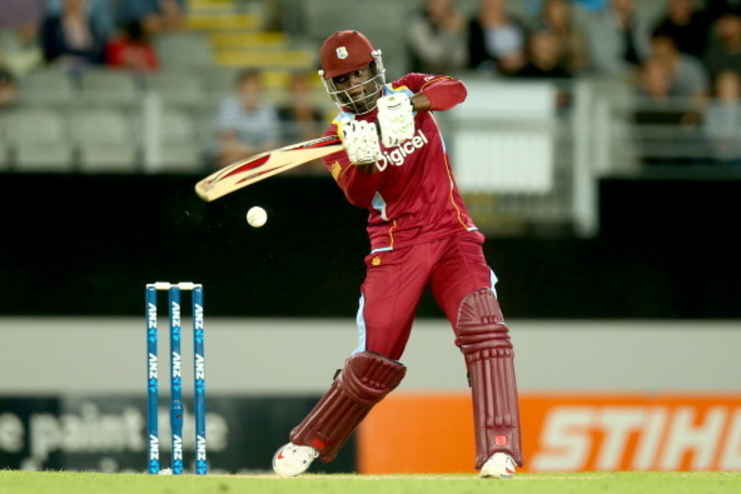 AUCKLAND, NEW ZEALAND - JANUARY 11: Andre Fletcher of the West Indies bats during the first T20 between New Zealand and the West Indies at Eden Park on January 11, 2014 in Auckland, New Zealand.  (Photo by Phil Walter/Getty Images)