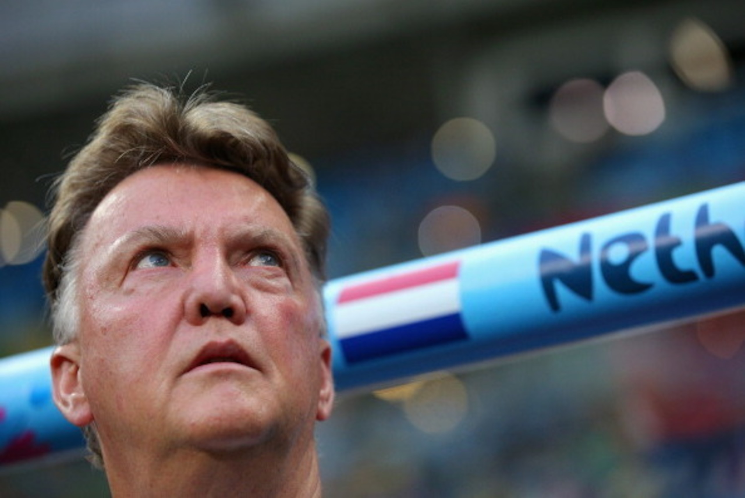 SALVADOR, BRAZIL - JULY 05:  Head coach Louis van Gaal of the Netherlands looks on during the 2014 FIFA World Cup Brazil Quarter Final match between the Netherlands and Costa Rica at Arena Fonte Nova on July 5, 2014 in Salvador, Brazil.  (Photo by Dean Mo