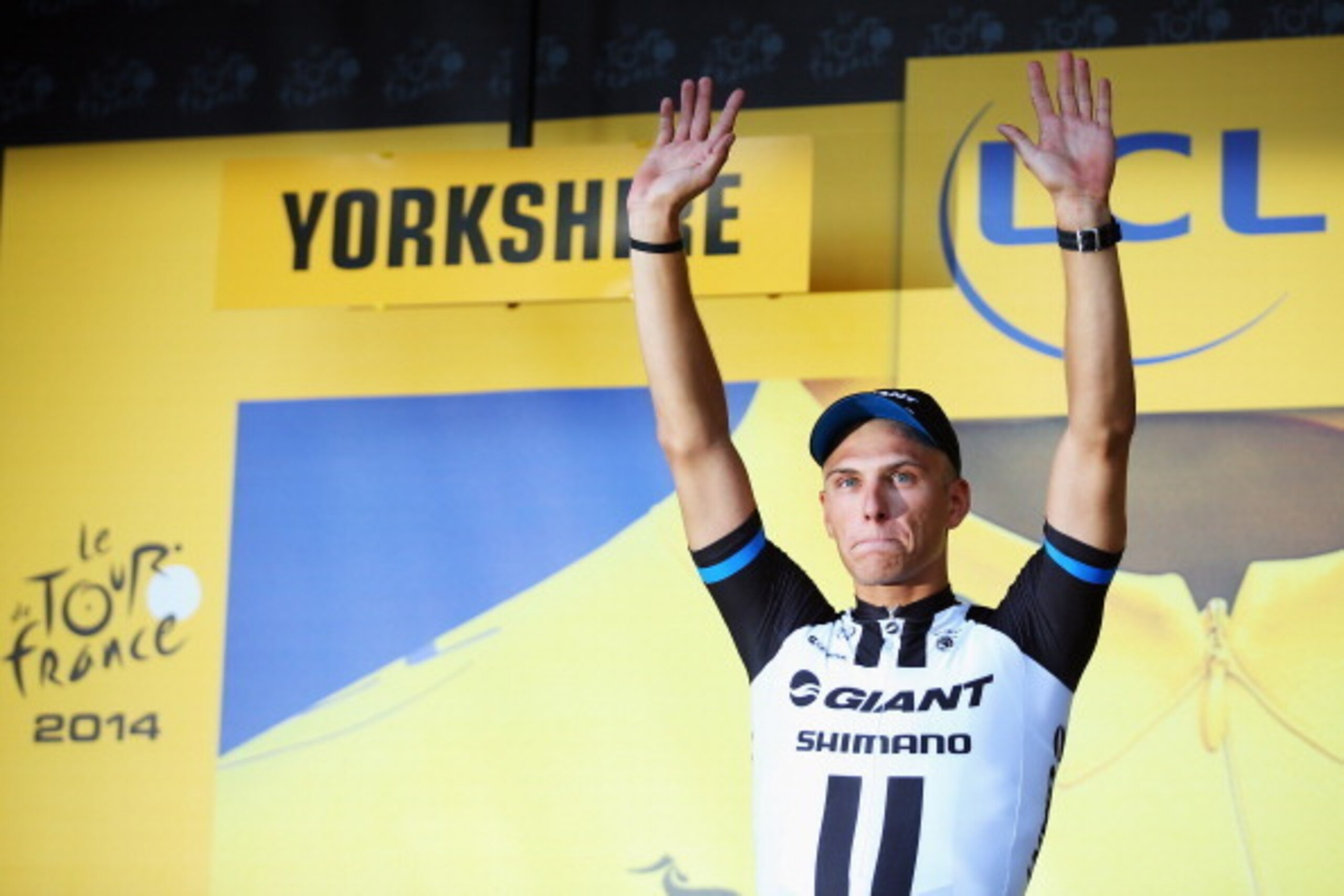 HARROGATE, ENGLAND - JULY 05: Marcel Kittel of Germany and Giant Shimano celebrates winning stage one of the 2014 Tour de France, a 190km stage between Leeds and Harrogate, on July 5, 2014 in Harrogate, England. (Photo by Bryn Lennon/Getty Images) HARROGATE, ENGLAND - JULY 05: Marcel Kittel of Germany and Giant Shimano celebrates winning stage one of the 2014 Tour de France, a 190km stage between Leeds and Harrogate, on July 5, 2014 in Harrogate, England. (Photo by Bryn Lennon/Getty Images)