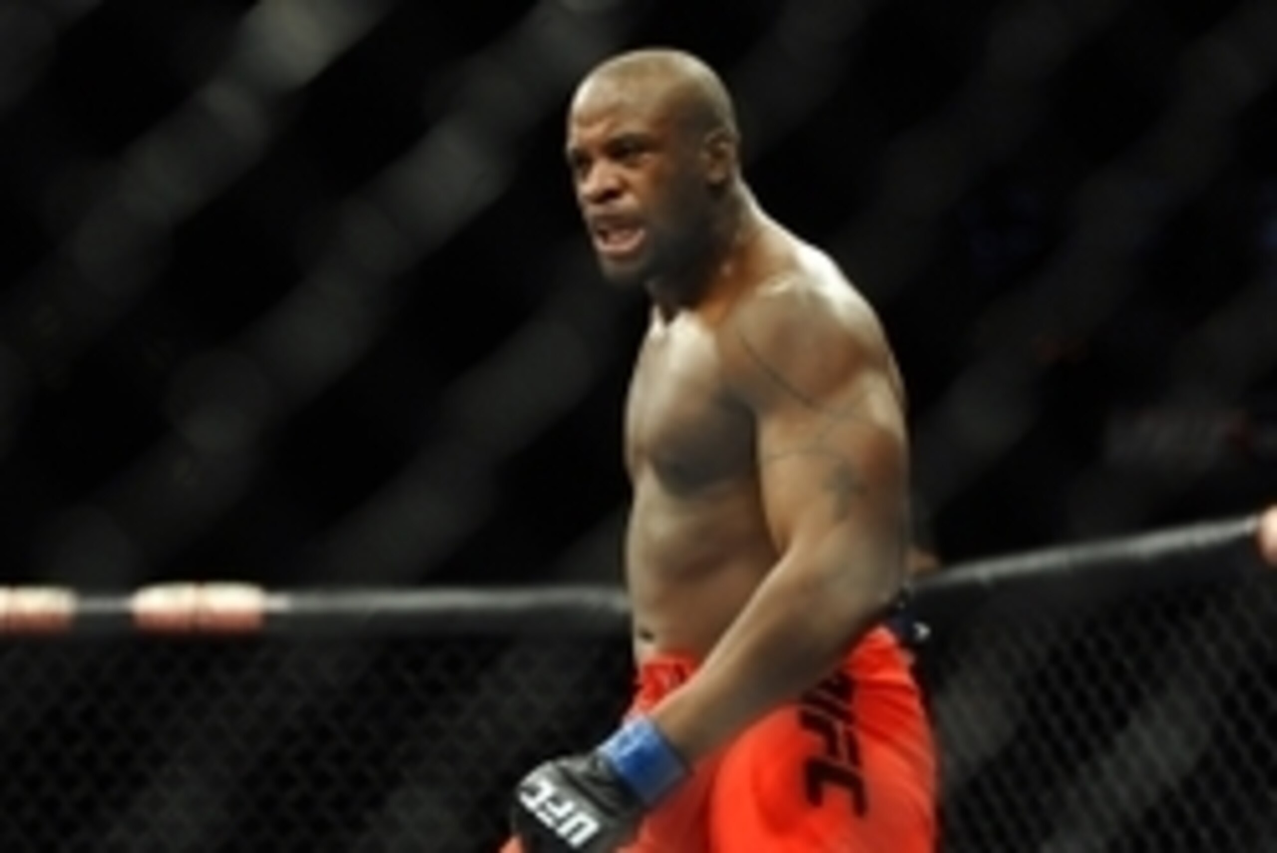 Jul 6, 2014; Las Vegas, NV, USA; Eddie Gordon gets ready for an Ultimate Fighter middleweight title fight against Dhiego Lima (not pictured) at Mandalay Bay Events Center. Mandatory Credit: Stephen R. Sylvanie-USA TODAY Sports