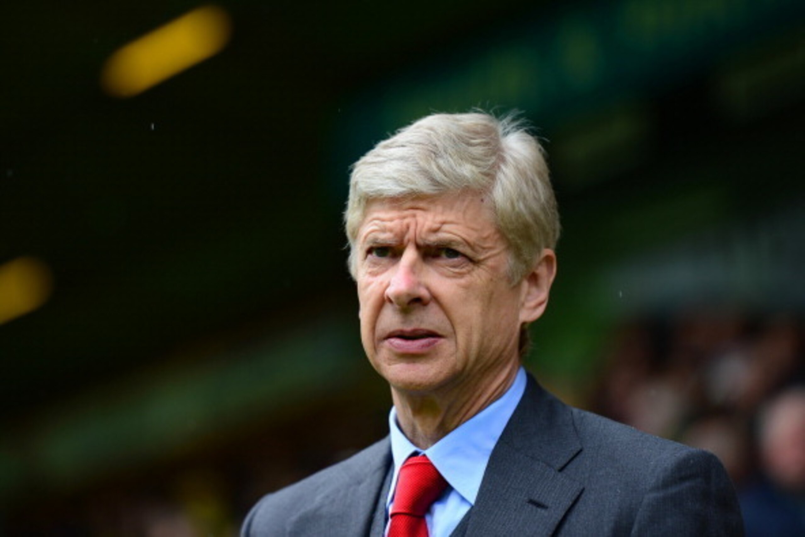 NORWICH, ENGLAND - MAY 11: Arsene Wenger manager of Arsenal looks on during the Barclays Premier League match between Norwich City and Arsenal at Carrow Road on May 11, 2014 in Norwich, England.  (Photo by Jamie McDonald/Getty Images)