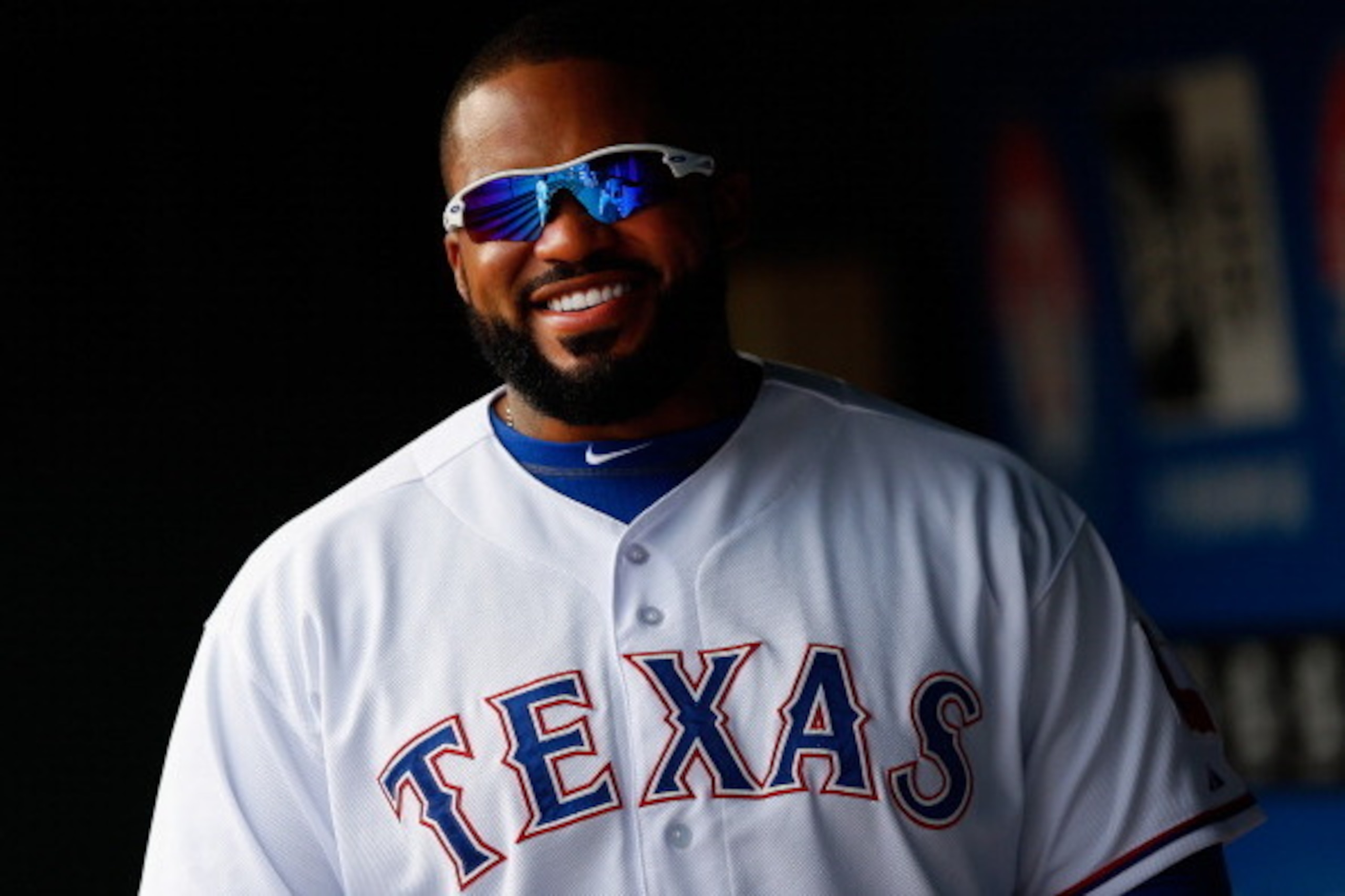 ARLINGTON, TX - APRIL 20:  Prince Fielder #84 of the Texas Rangers prepares to take on the Chicago White Sox at Globe Life Park in Arlington on April 20, 2014 in Arlington, Texas.  (Photo by Tom Pennington/Getty Images)