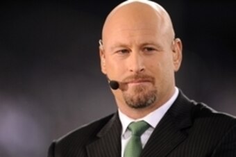 Oct 21, 2013; East Rutherford, NJ, USA; NFL former quarterback and football analyst Trent Dilfer looks on prior to the New York Giants and Minnesota Vikings game at MetLife Stadium. Mandatory Credit: Joe Camporeale-USA TODAY Sports