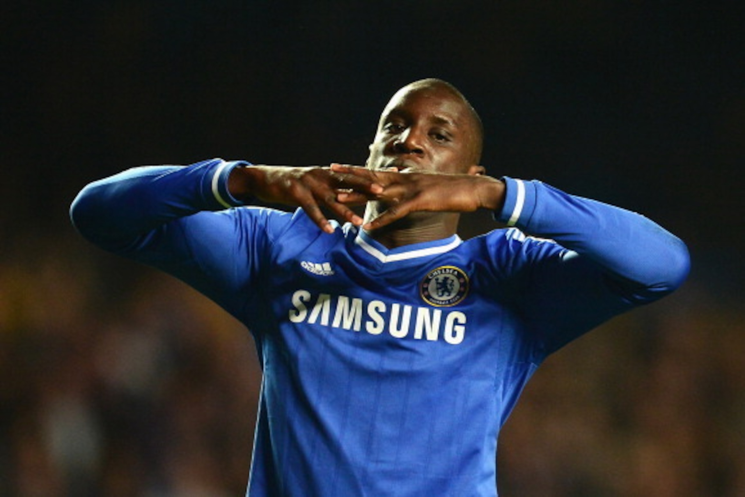 LONDON, ENGLAND - APRIL 30: Demba Ba of Chelsea looks dejected after the UEFA Champions League semi-final second leg match between Chelsea and Club Atletico de Madrid at Stamford Bridge on April 30, 2014 in London, England.  (Photo by Jamie McDonald/Getty