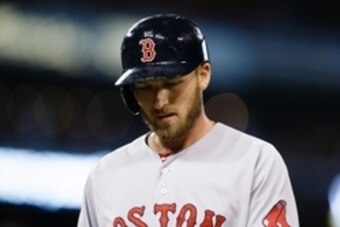 Jun 7, 2014; Detroit, MI, USA; Boston Red Sox shortstop Stephen Drew (7) walks off the field against the Detroit Tigers at Comerica Park. Mandatory Credit: Rick Osentoski-USA TODAY Sports